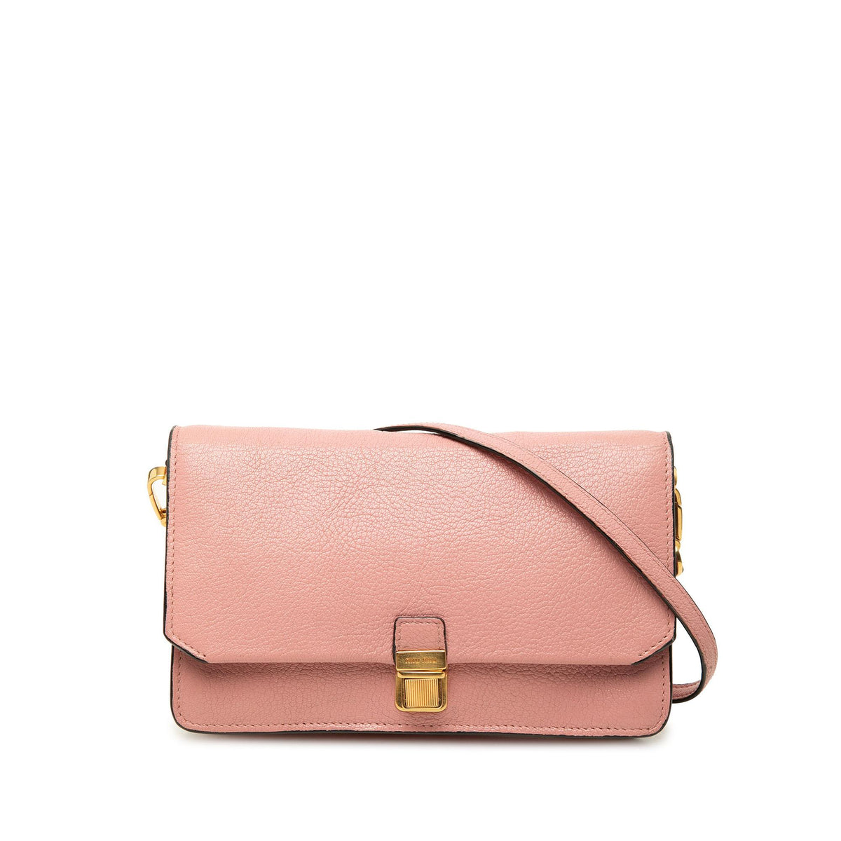 Miu Miu Goatskin Madras Flap Crossbody