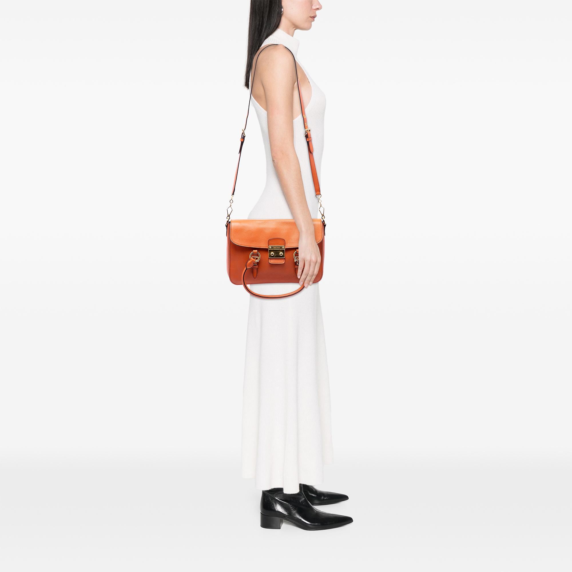 Miu Miu Goatskin Madras Flap Satchel