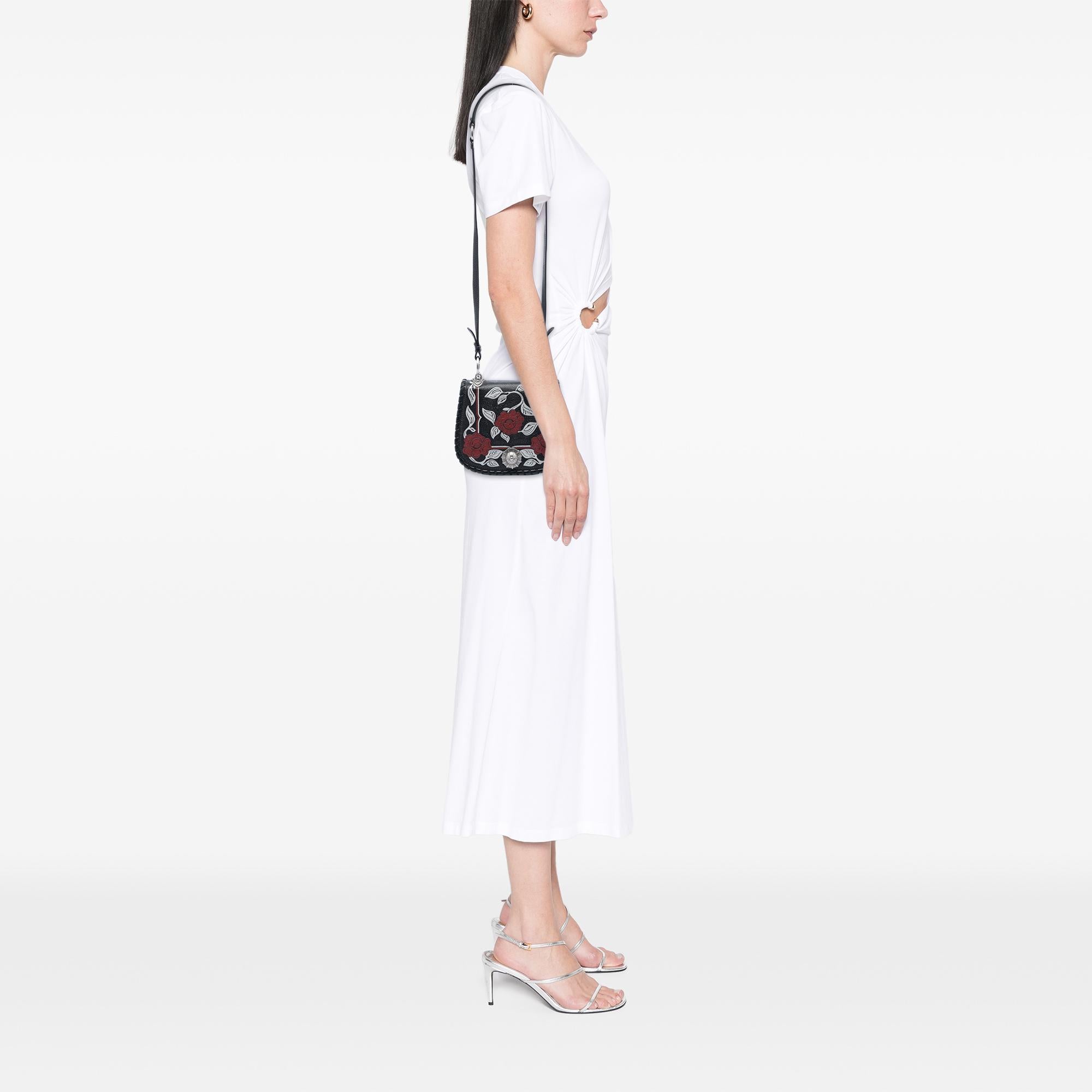 Miu Miu Goatskin Madras Floral Embossed Crossbody