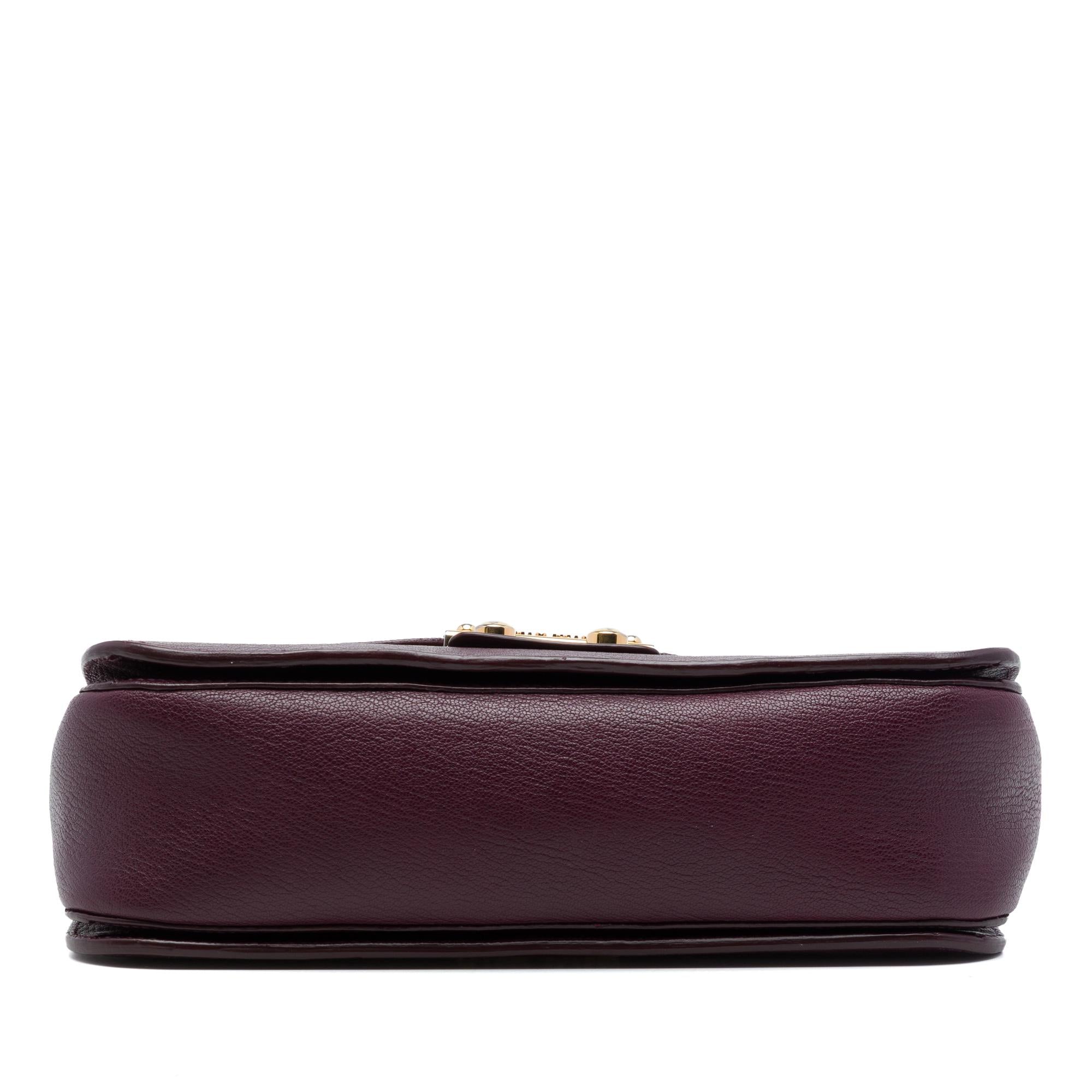 Miu Miu Goatskin Madras Push Lock Top Handle Satchel