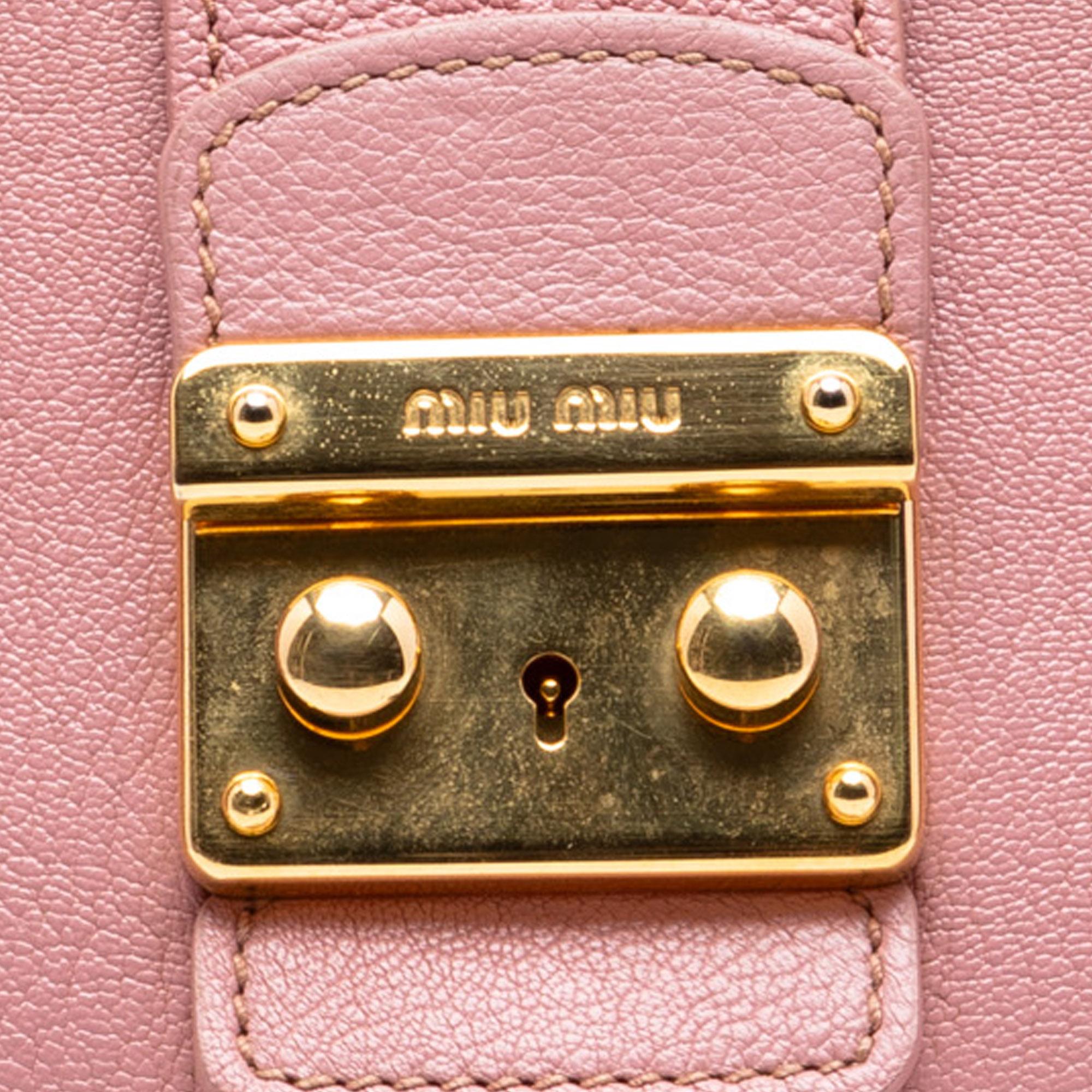 Miu Miu Goatskin Madras Satchel