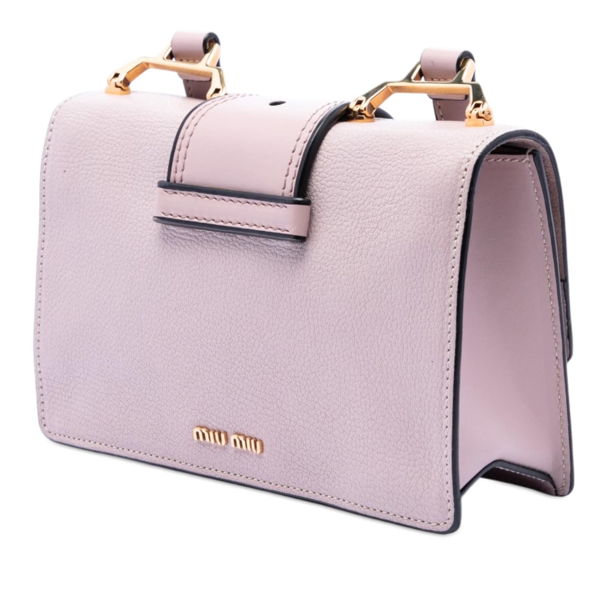Miu Miu Goatskin Madras Soft Calf Crystal Embellished Crossbody