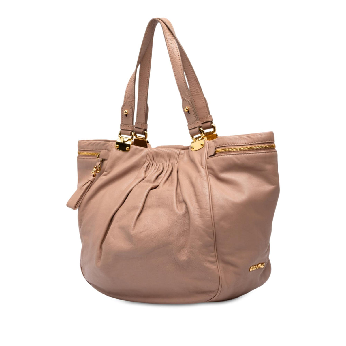 Miu Miu Lambskin Side Pocket Tote