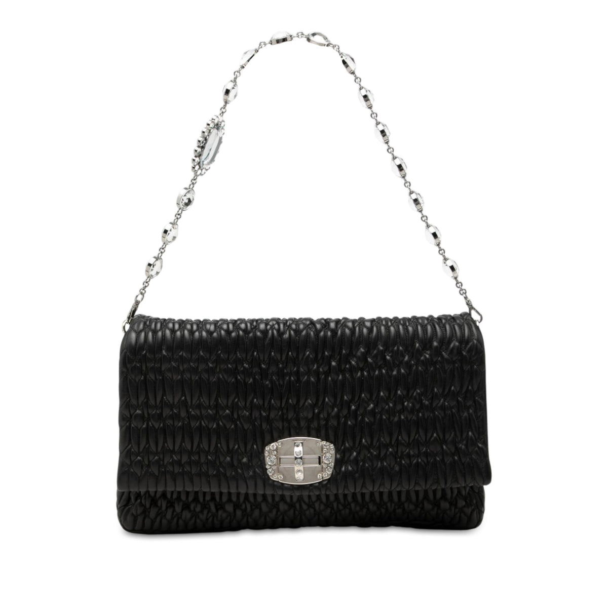 Miu Miu Large Matelasse Nappa Crystal Satchel