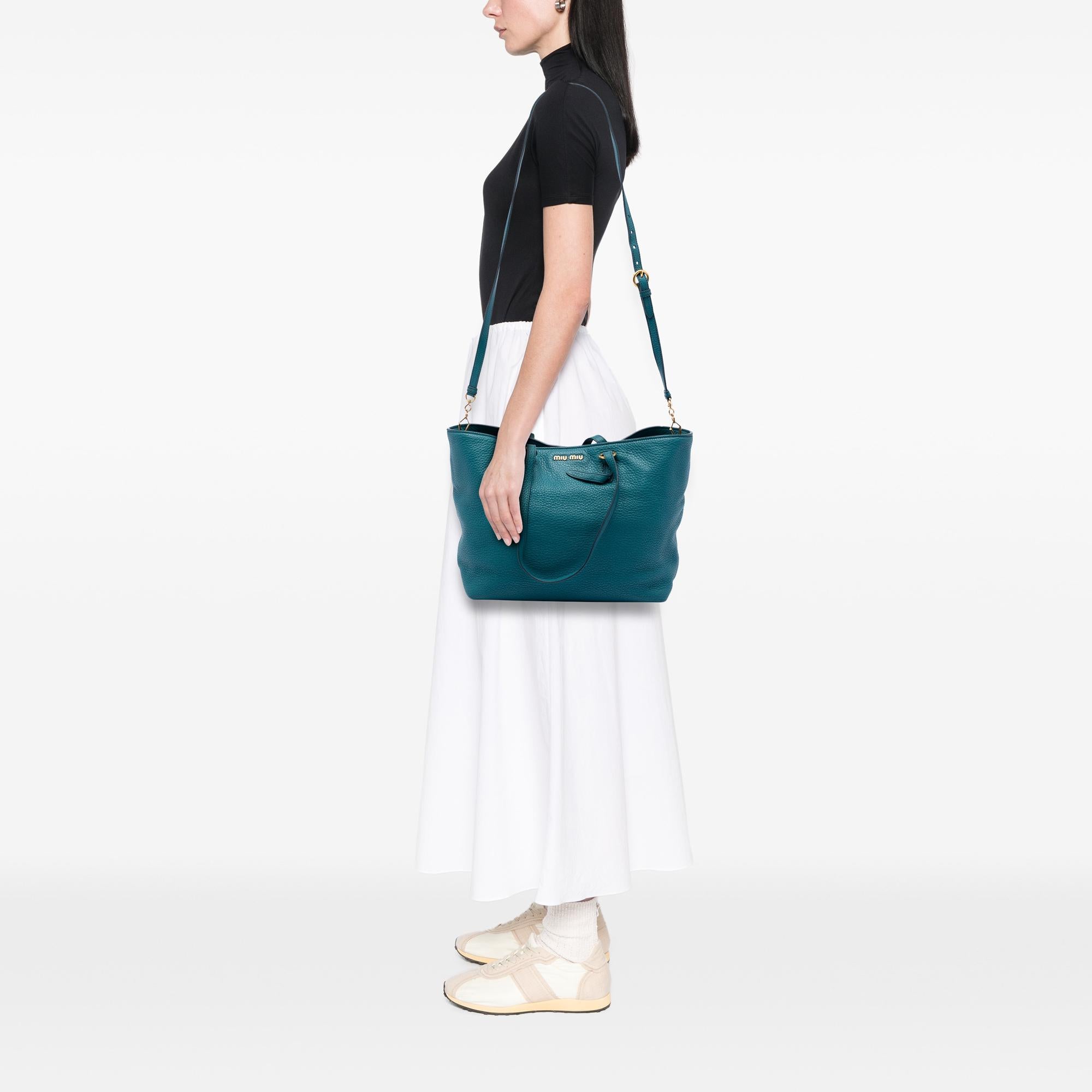 Miu Miu Large Vitello Daino Convertible Shopper Tote