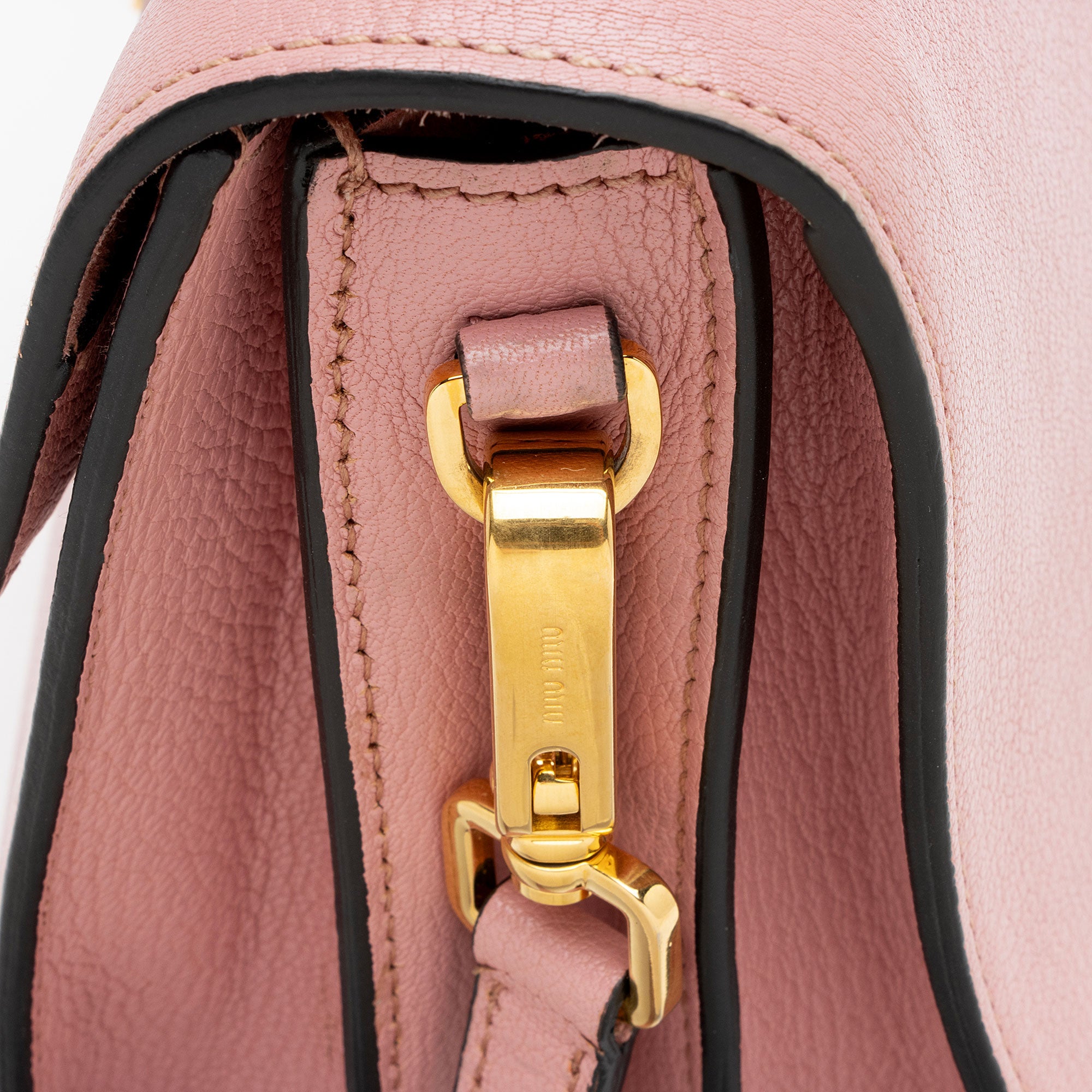 Miu Miu Leather Madras Top Handle