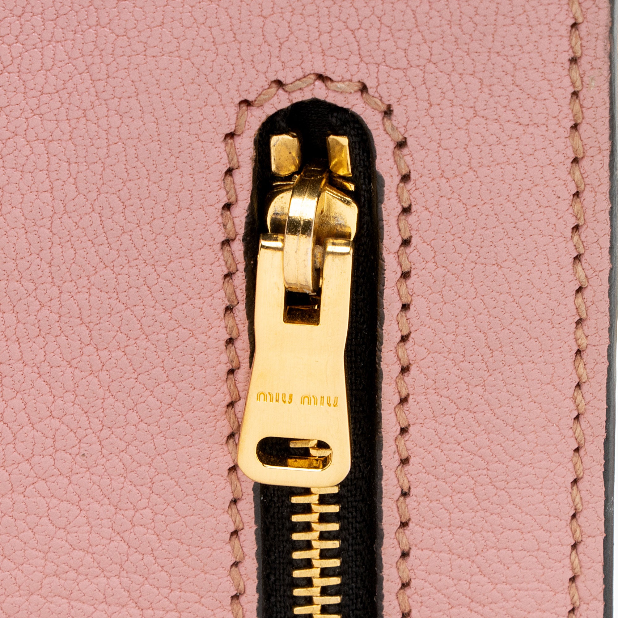 Miu Miu Leather Madras Top Handle
