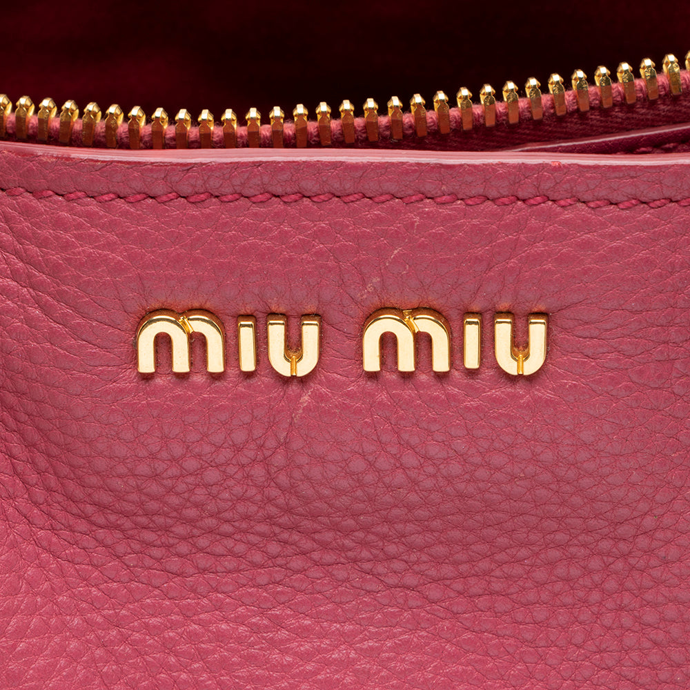 Miu Miu Leather Small Tote (SHF-15053)