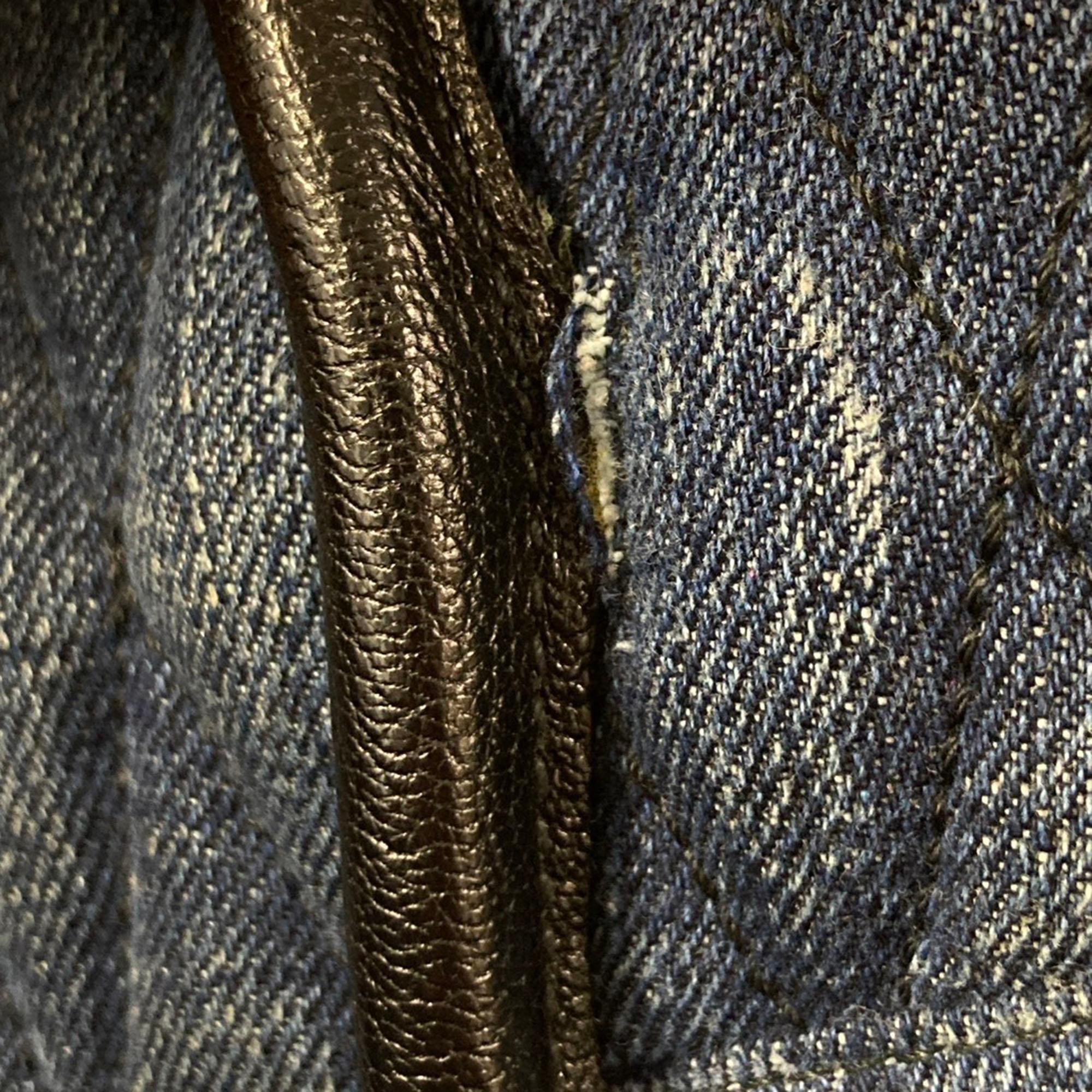 Miu Miu Matelasse Denim Biker Tote