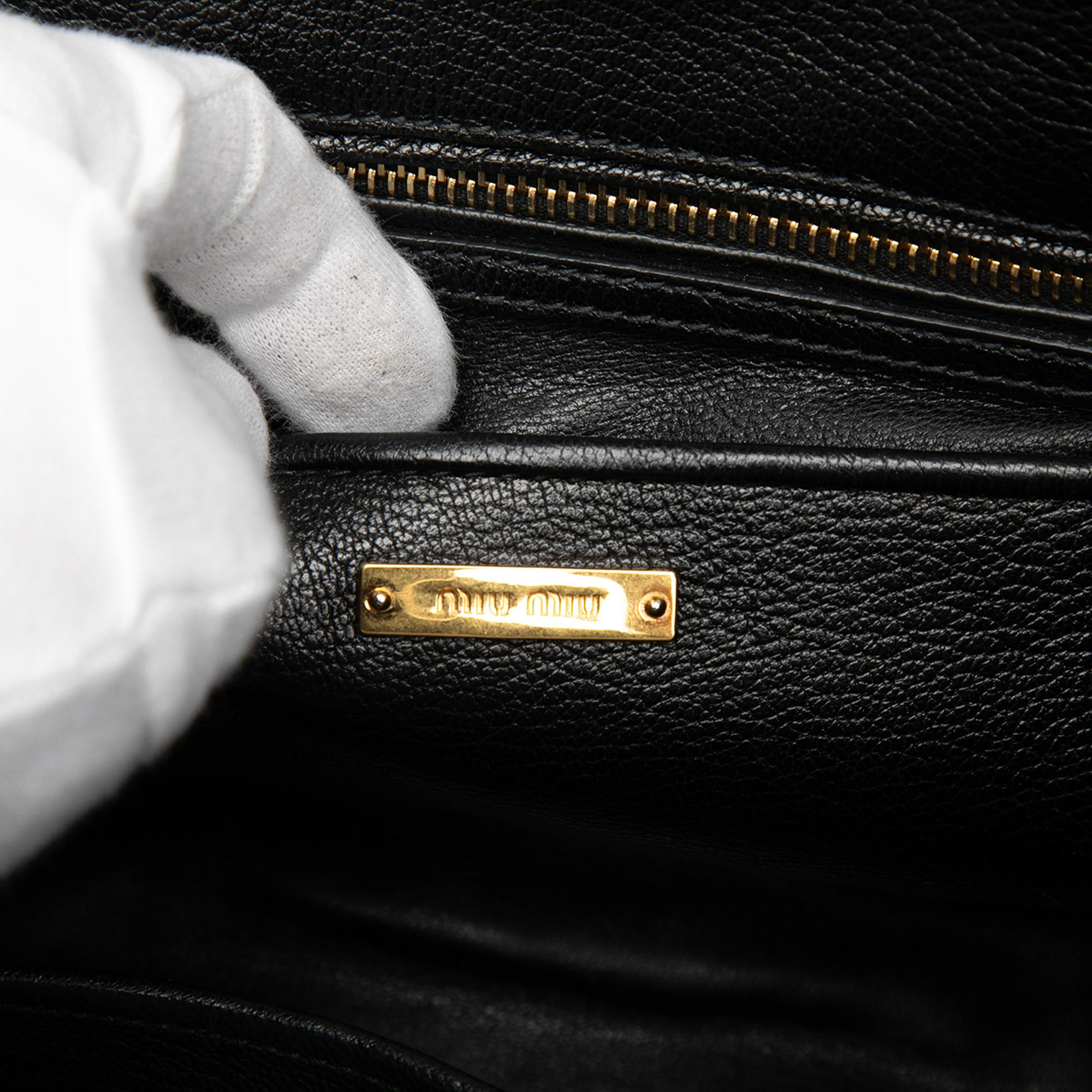 Miu Miu Matelasse Denim Biker Tote