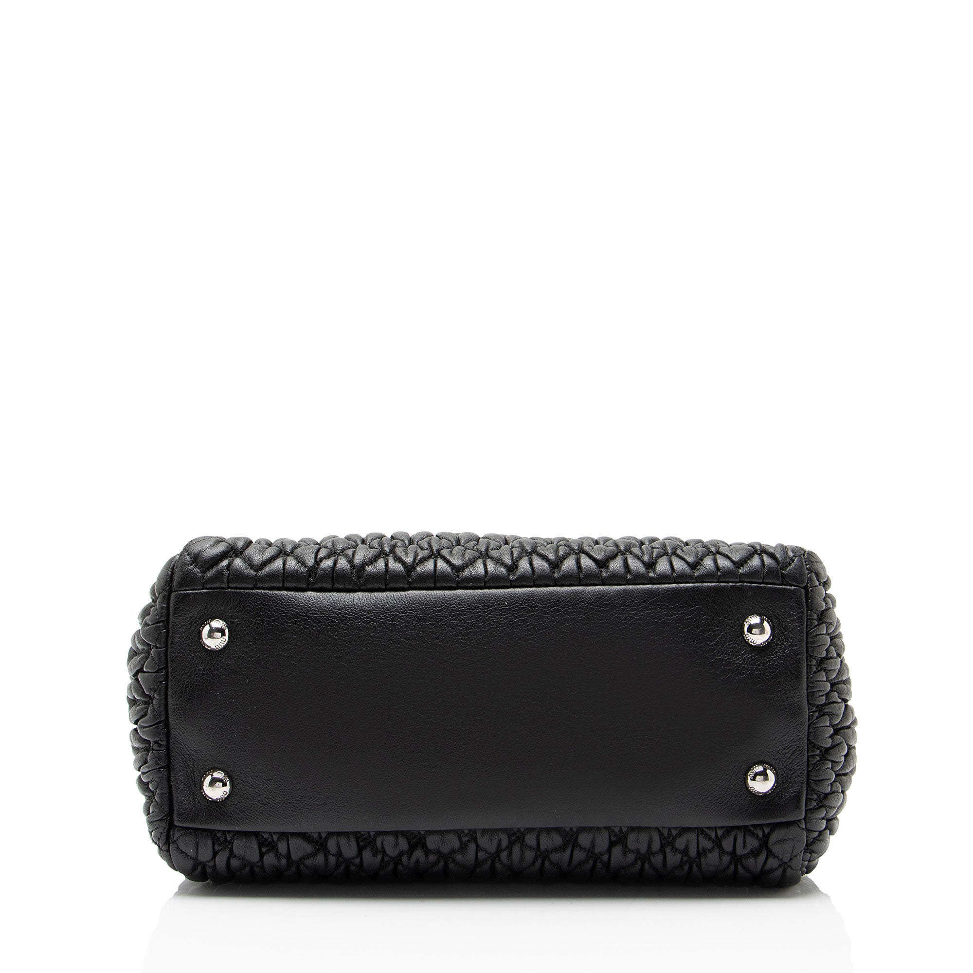 Miu Miu Matelasse Leather Crystal Medium Tote