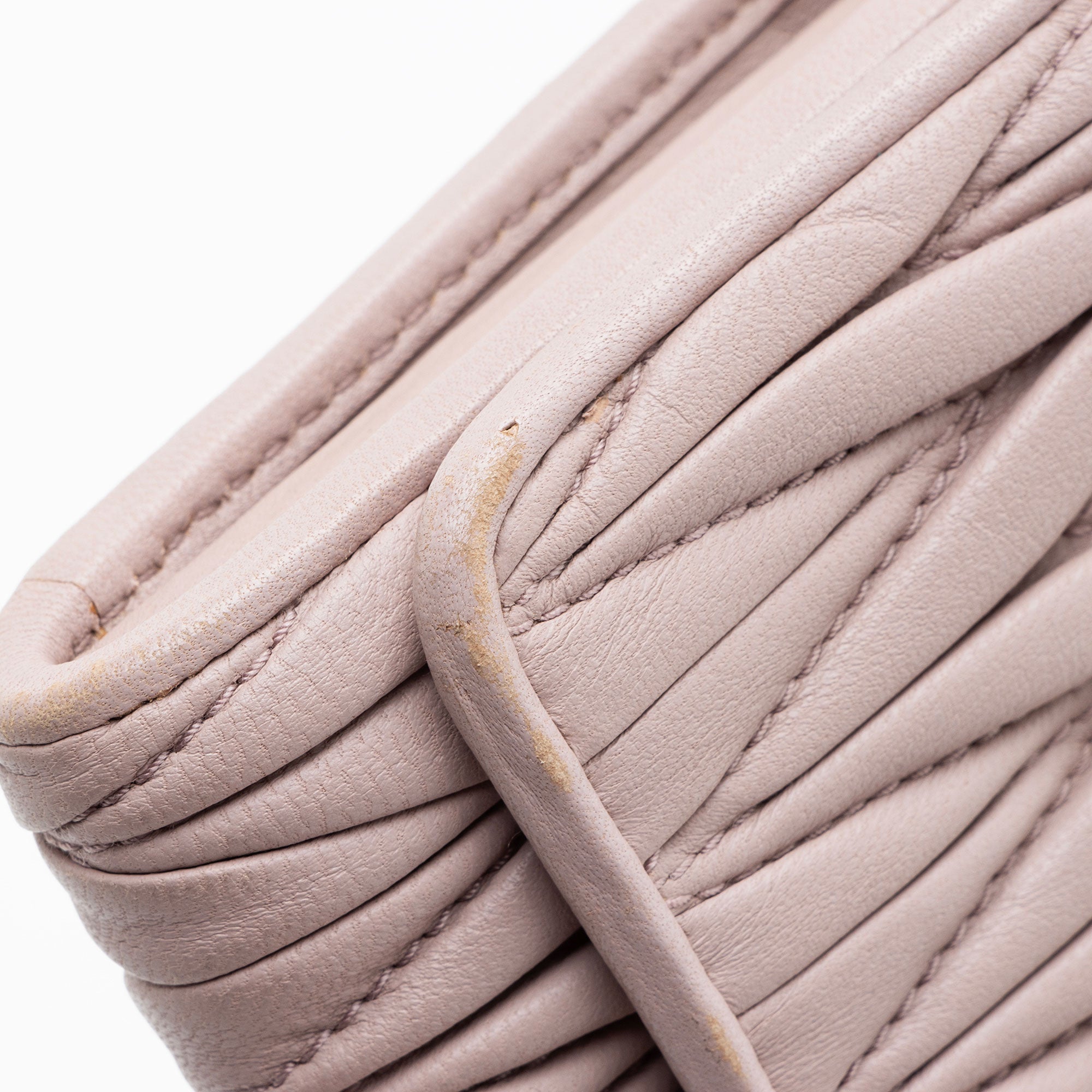 Miu Miu Matelasse Leather Chain Wallet