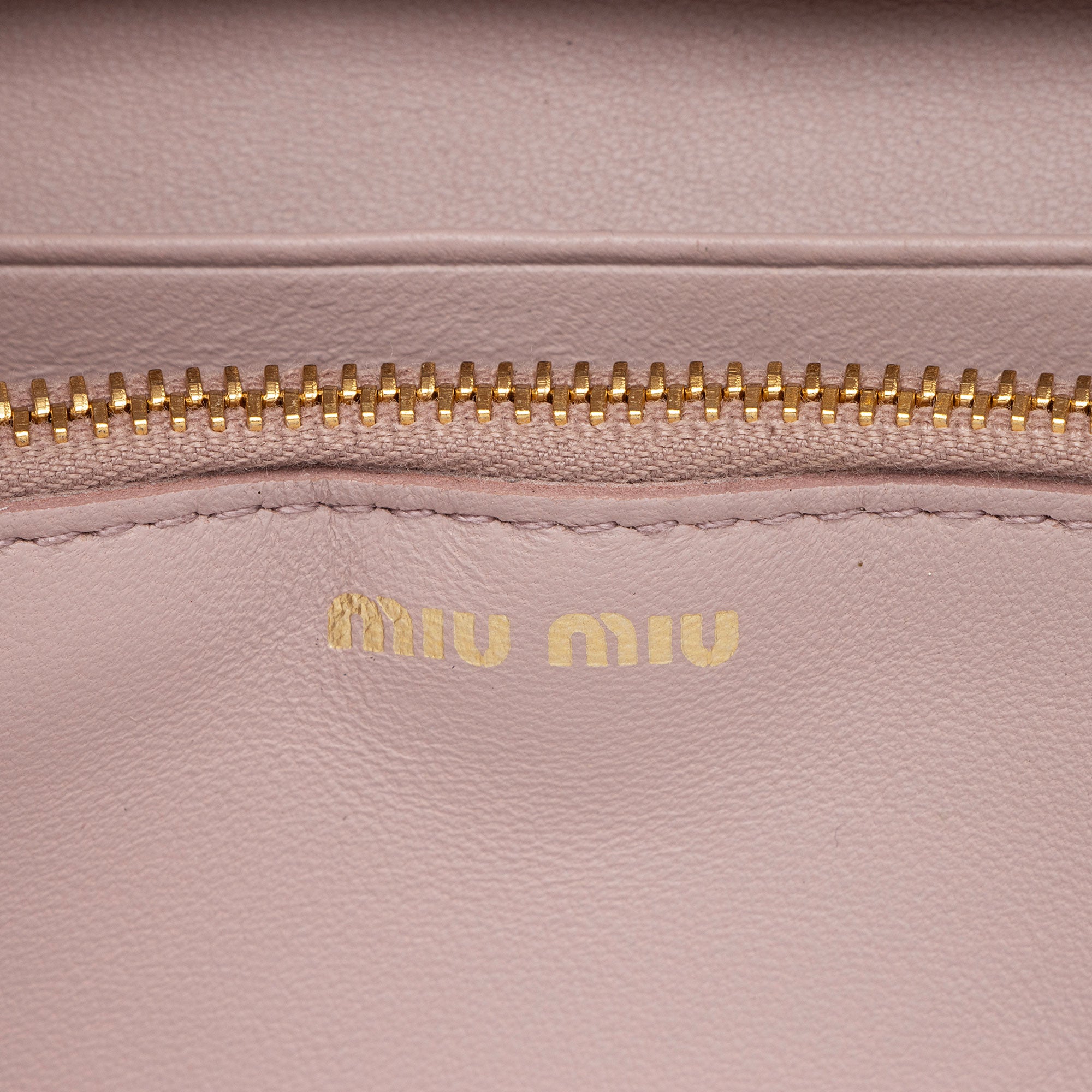 Miu Miu Matelasse Leather Chain Wallet