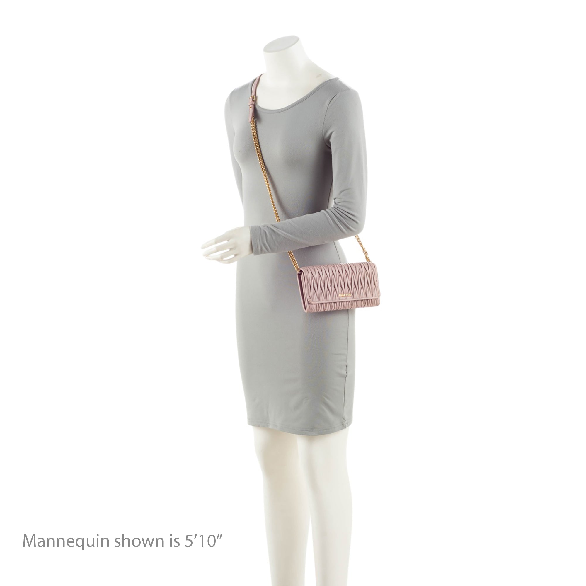 Miu Miu Matelasse Leather Chain Wallet