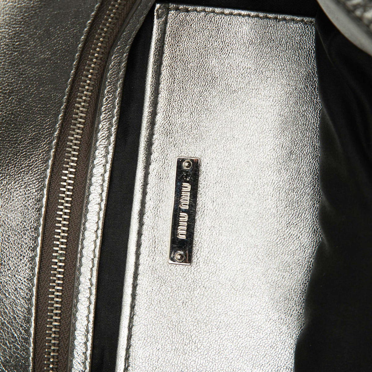 Miu Miu Matelasse Metallic Nappa Crystal Chain Satchel