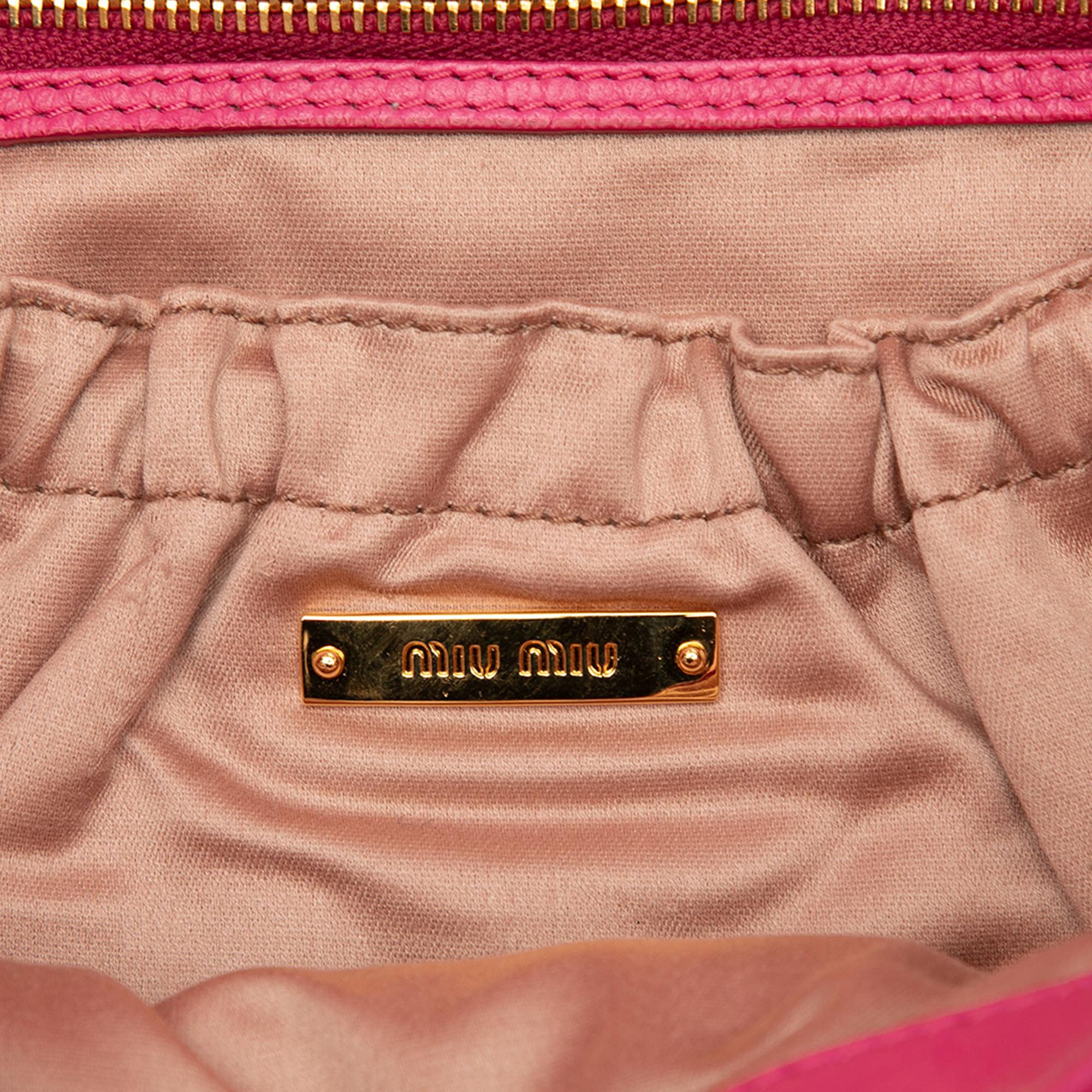 Miu Miu Matelasse Nappa Crystal Chain Satchel