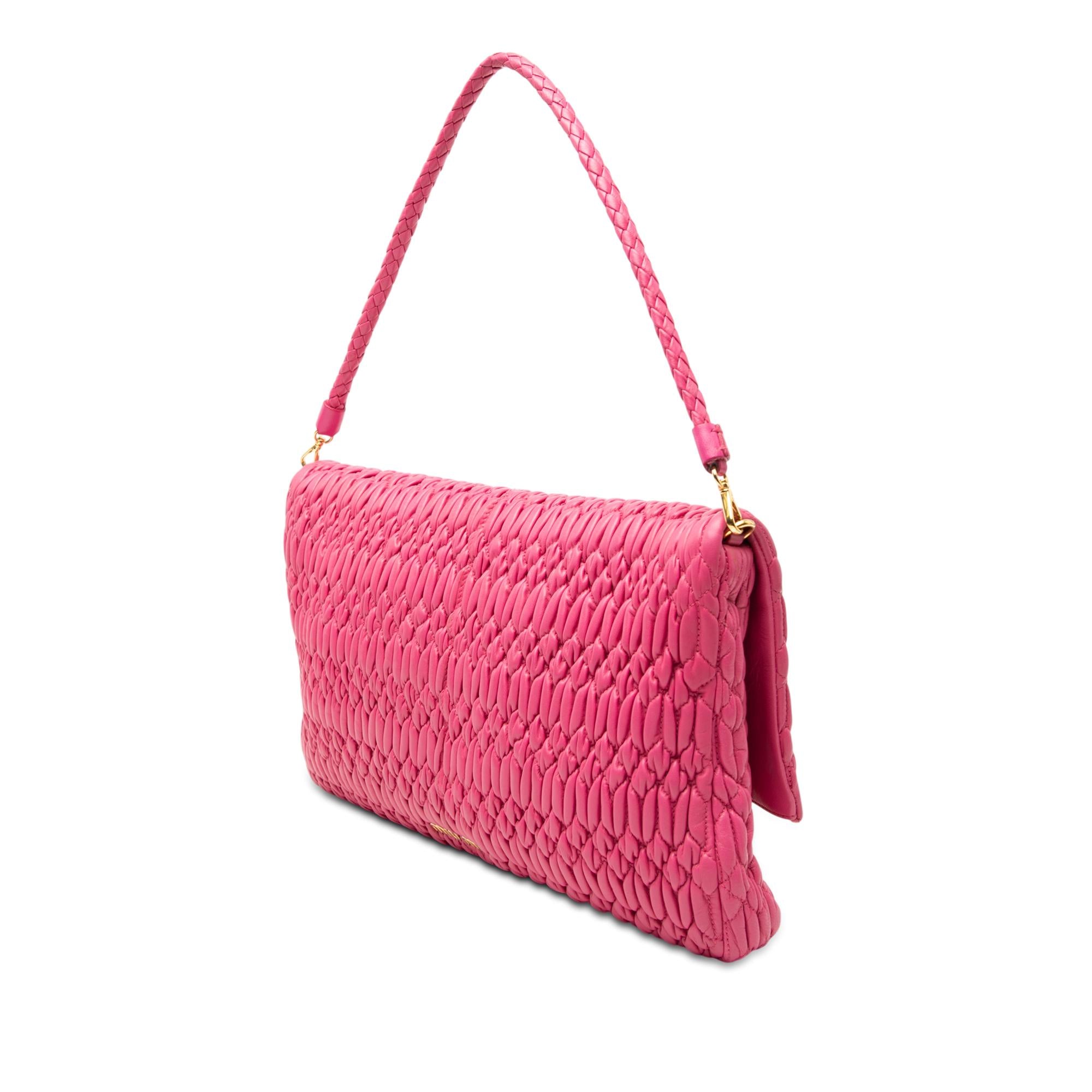 Miu Miu Matelasse Nappa Crystal Chain Satchel