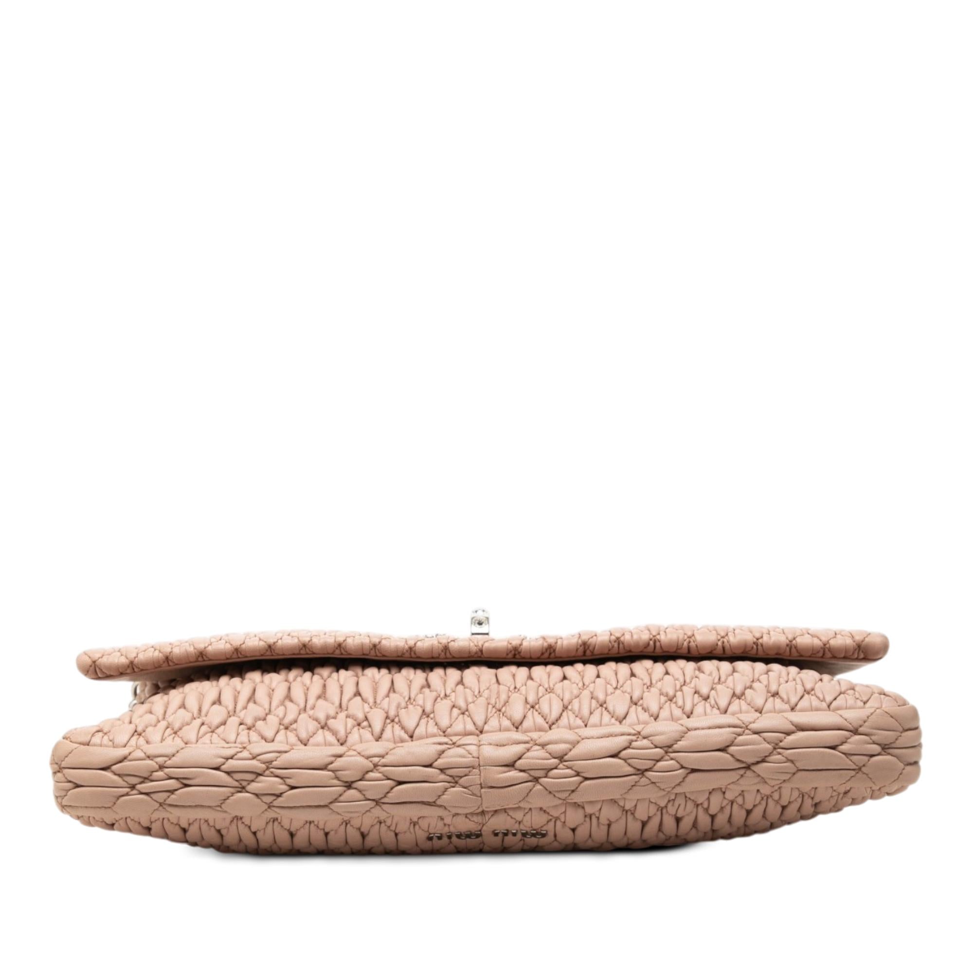 Miu Miu Matelasse Nappa Crystal Chain Satchel