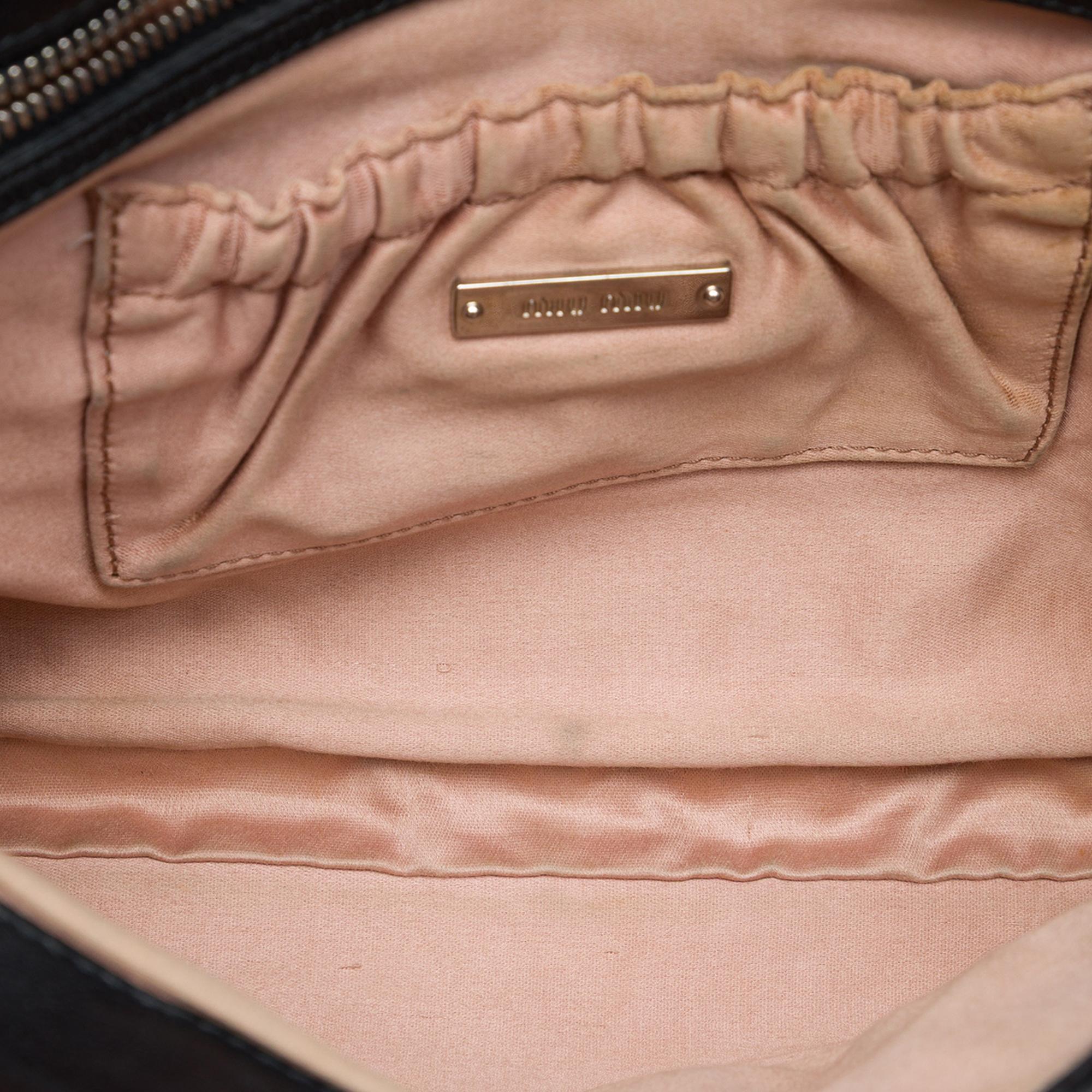 Miu Miu Matelasse Nappa Crystal Chain Satchel
