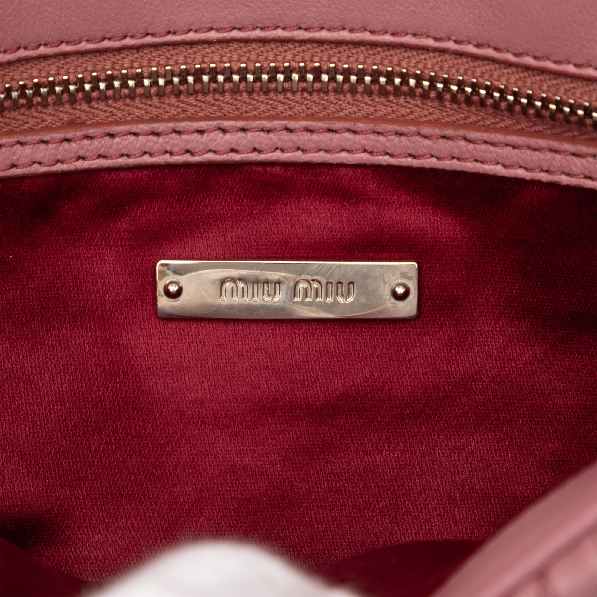 Miu Miu Matelasse Nappa Crystal Chain Satchel