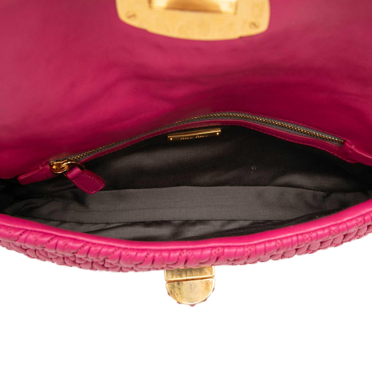 Miu Miu Matelasse Nappa Crystal Chain Satchel