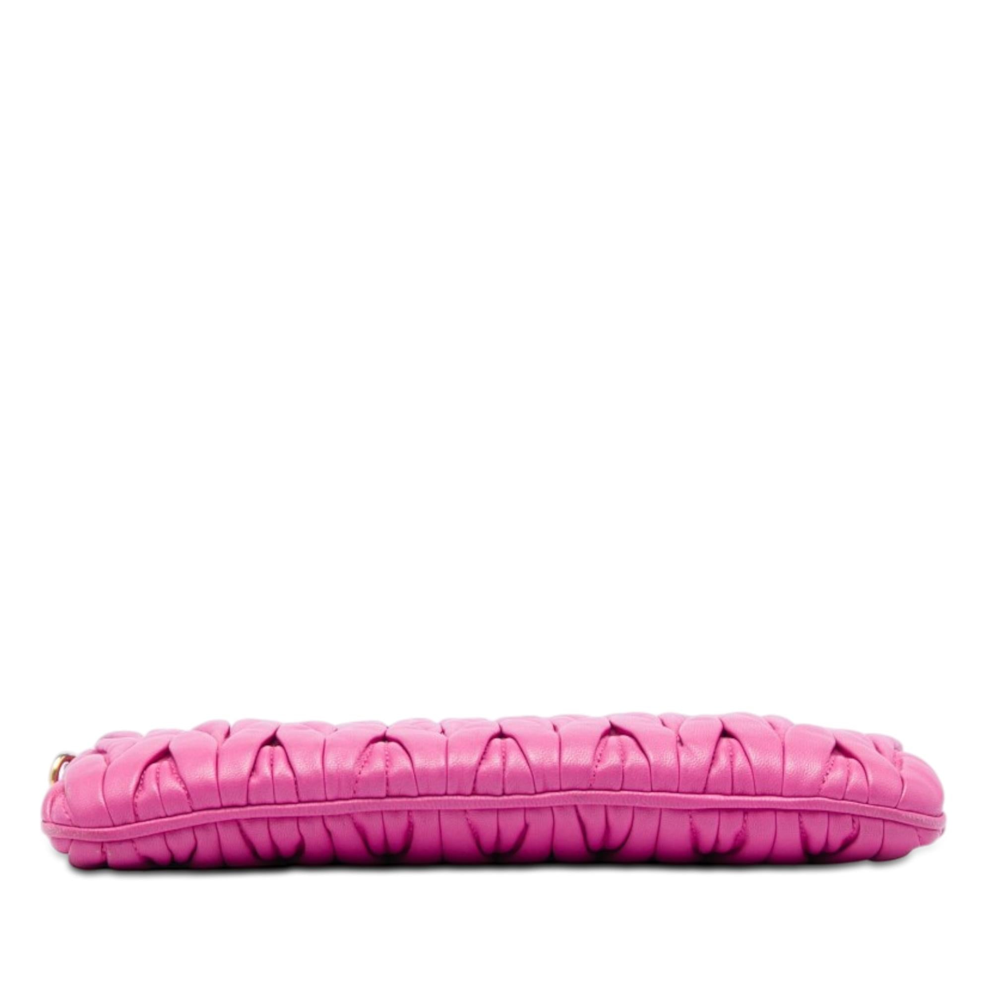 Miu Miu Matelasse Nappa Frame Clutch with Strap