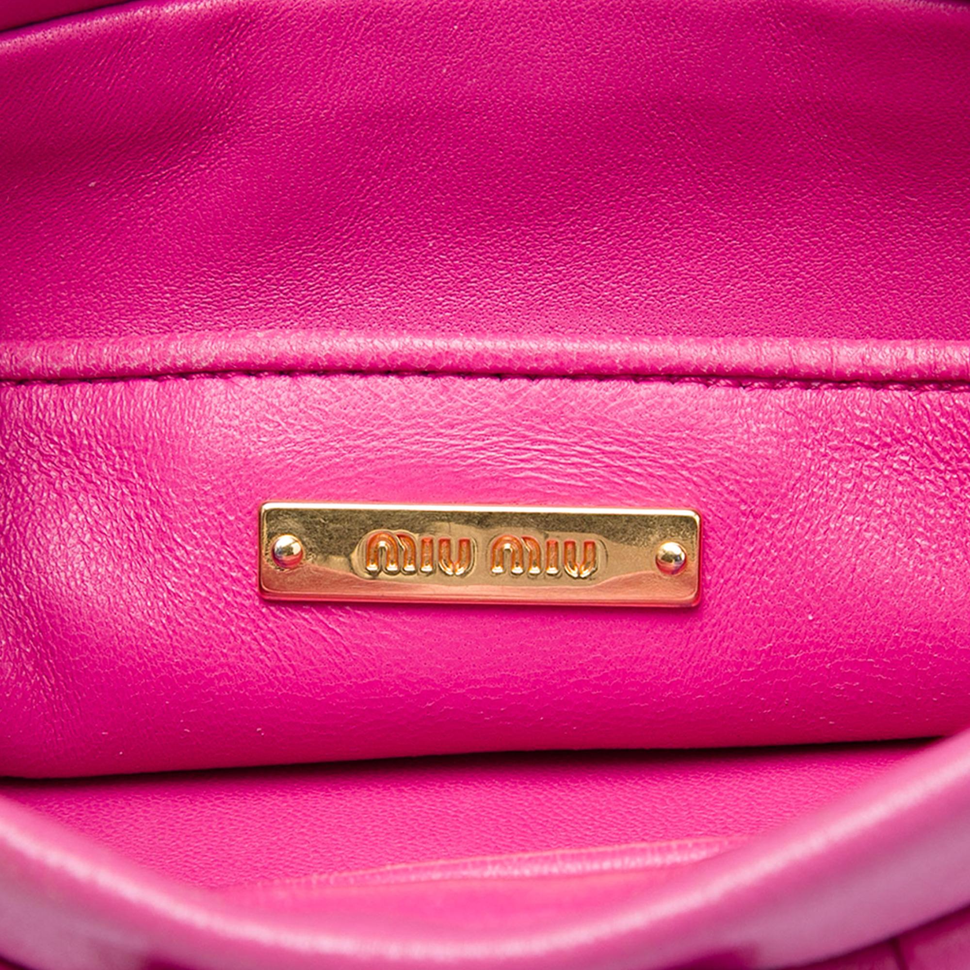 Miu Miu Matelasse Nappa Frame Clutch with Strap
