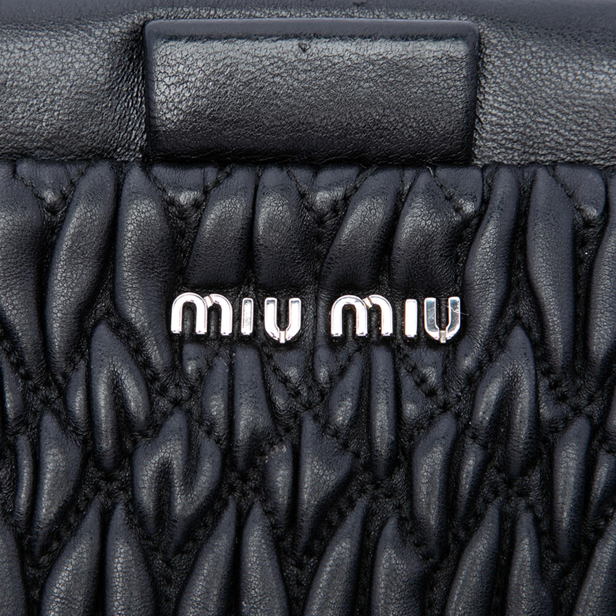 Miu Miu Matelasse Nappa Frame Clutch with Strap
