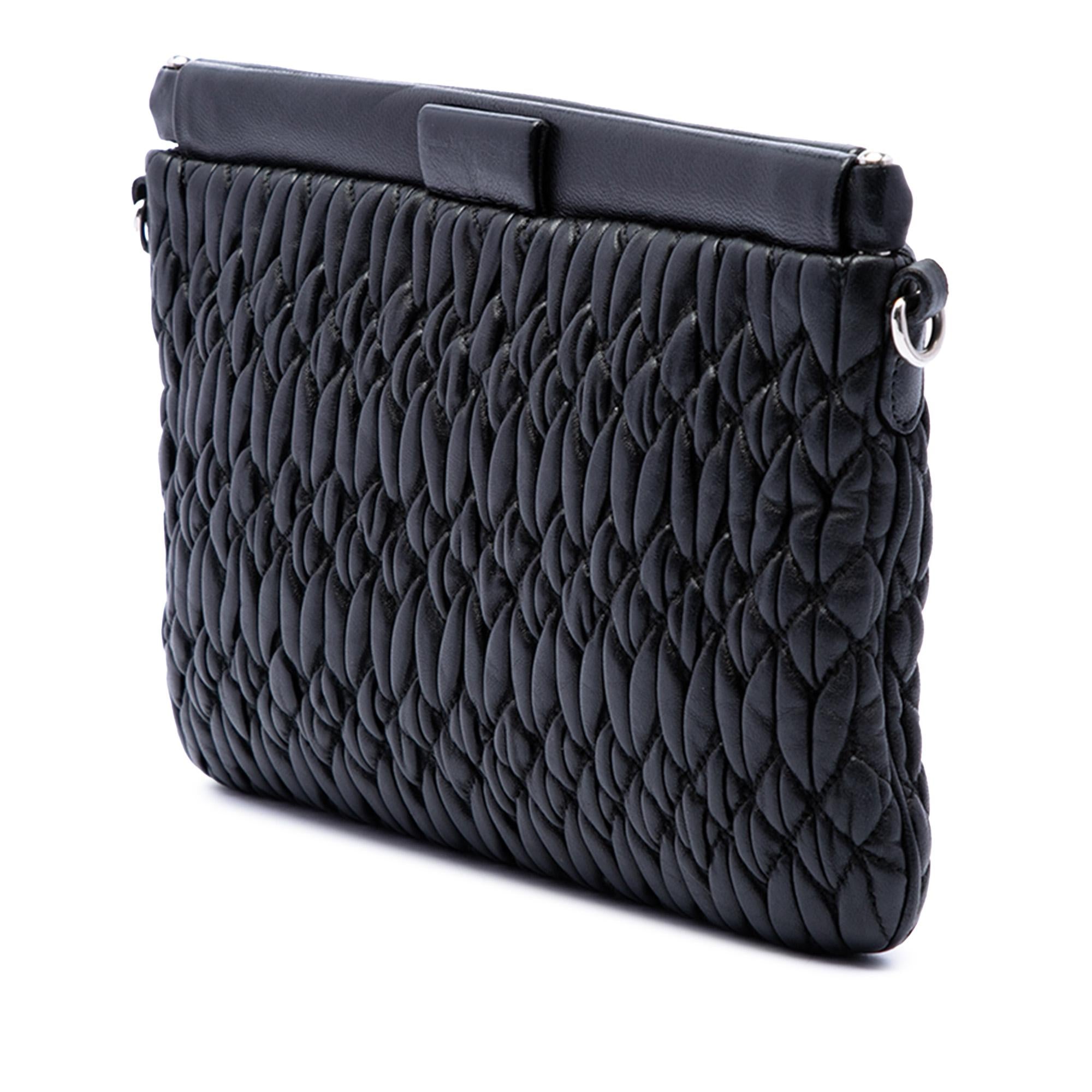 Miu Miu Matelasse Nappa Frame Clutch with Strap