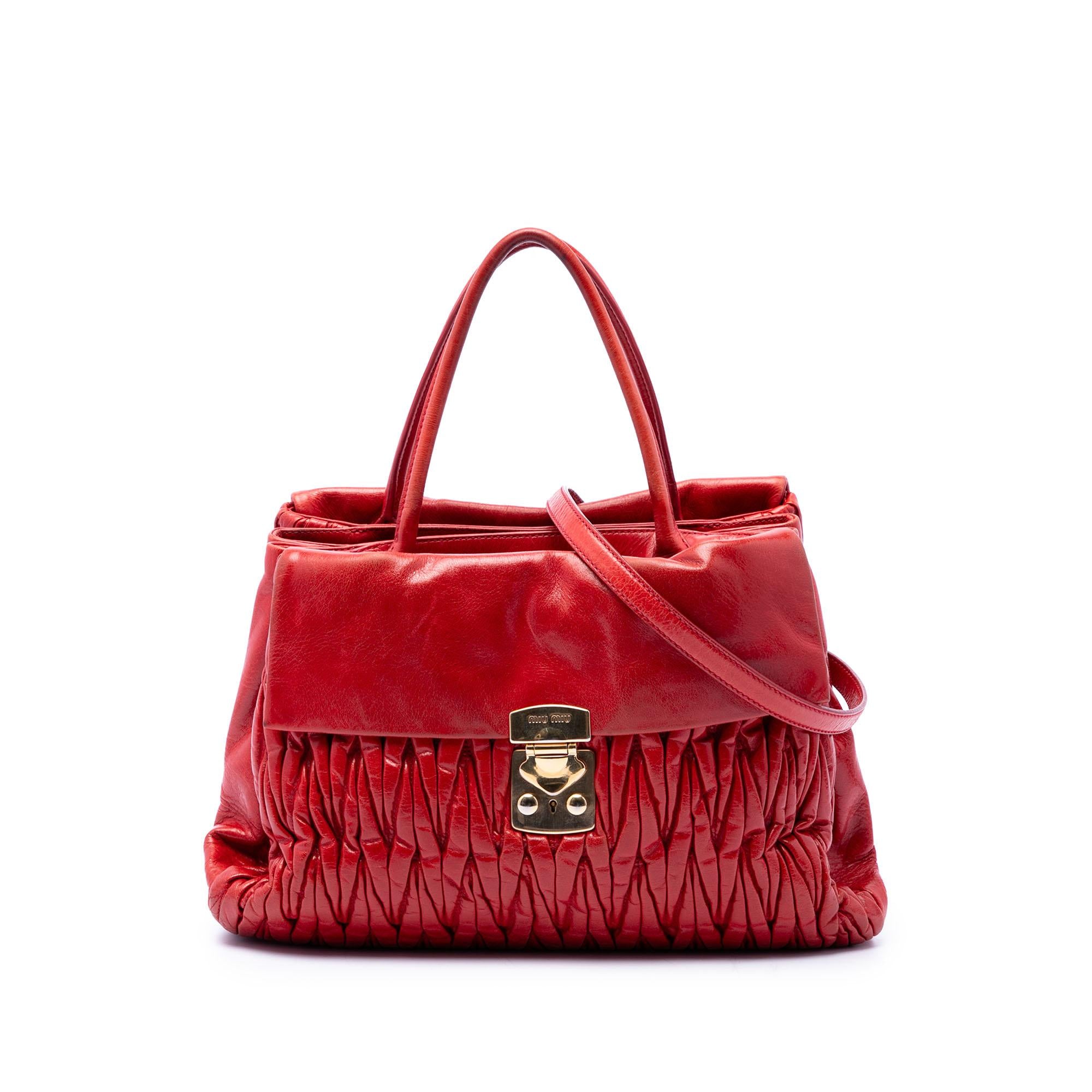 Miu Miu Matelasse Nappa Lux Bauletto Convertible Handbag
