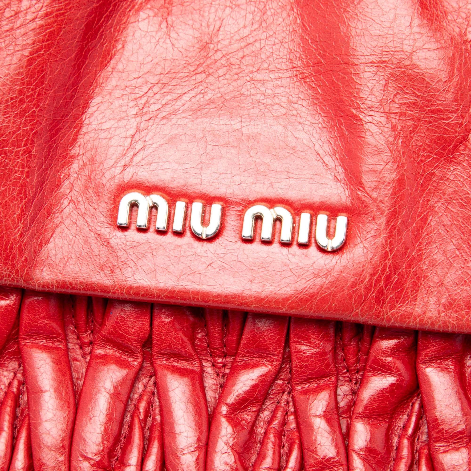 Miu Miu Matelasse Nappa Lux Bauletto Convertible Handbag