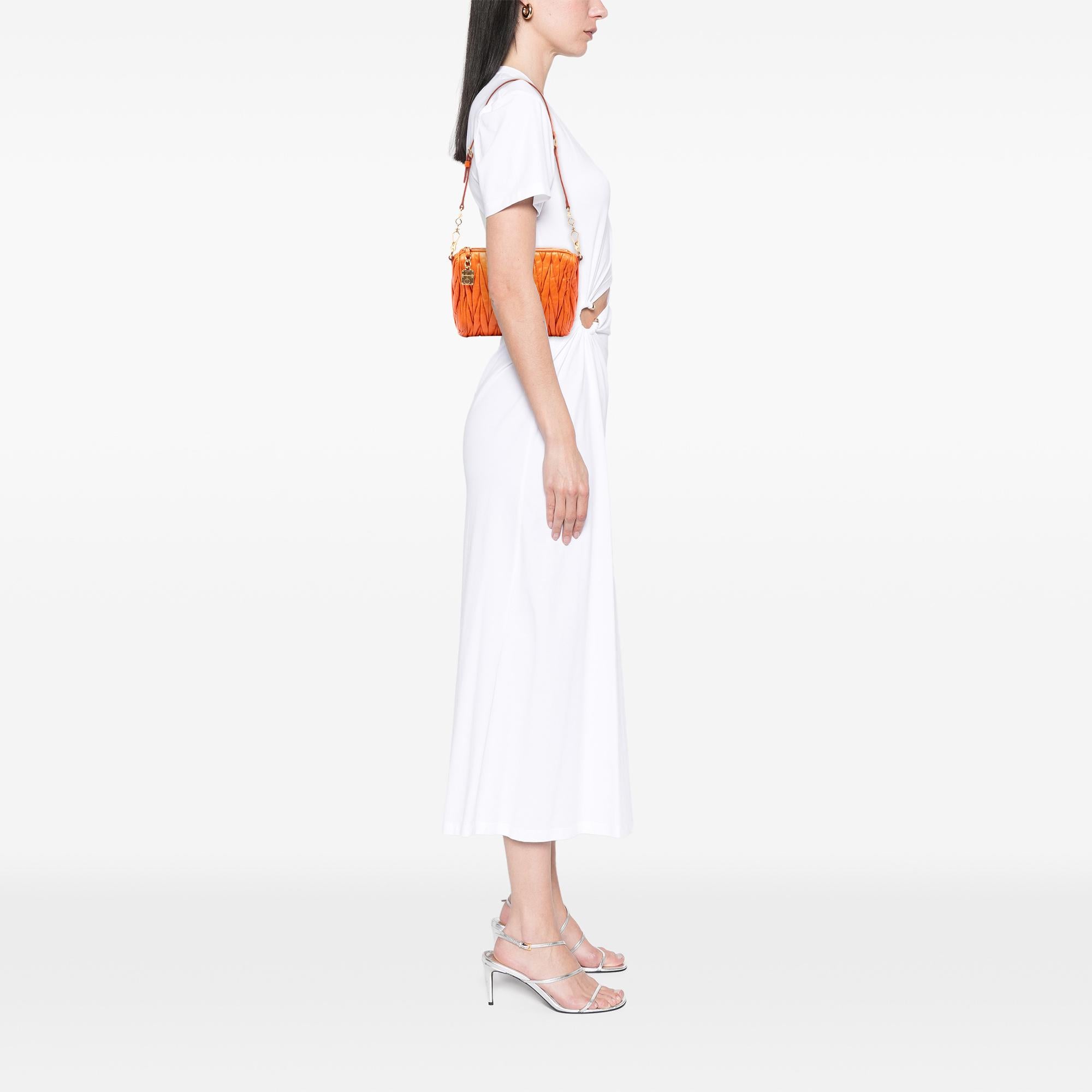 Miu Miu Matelasse Nappa Lux Charm Shoulder Bag