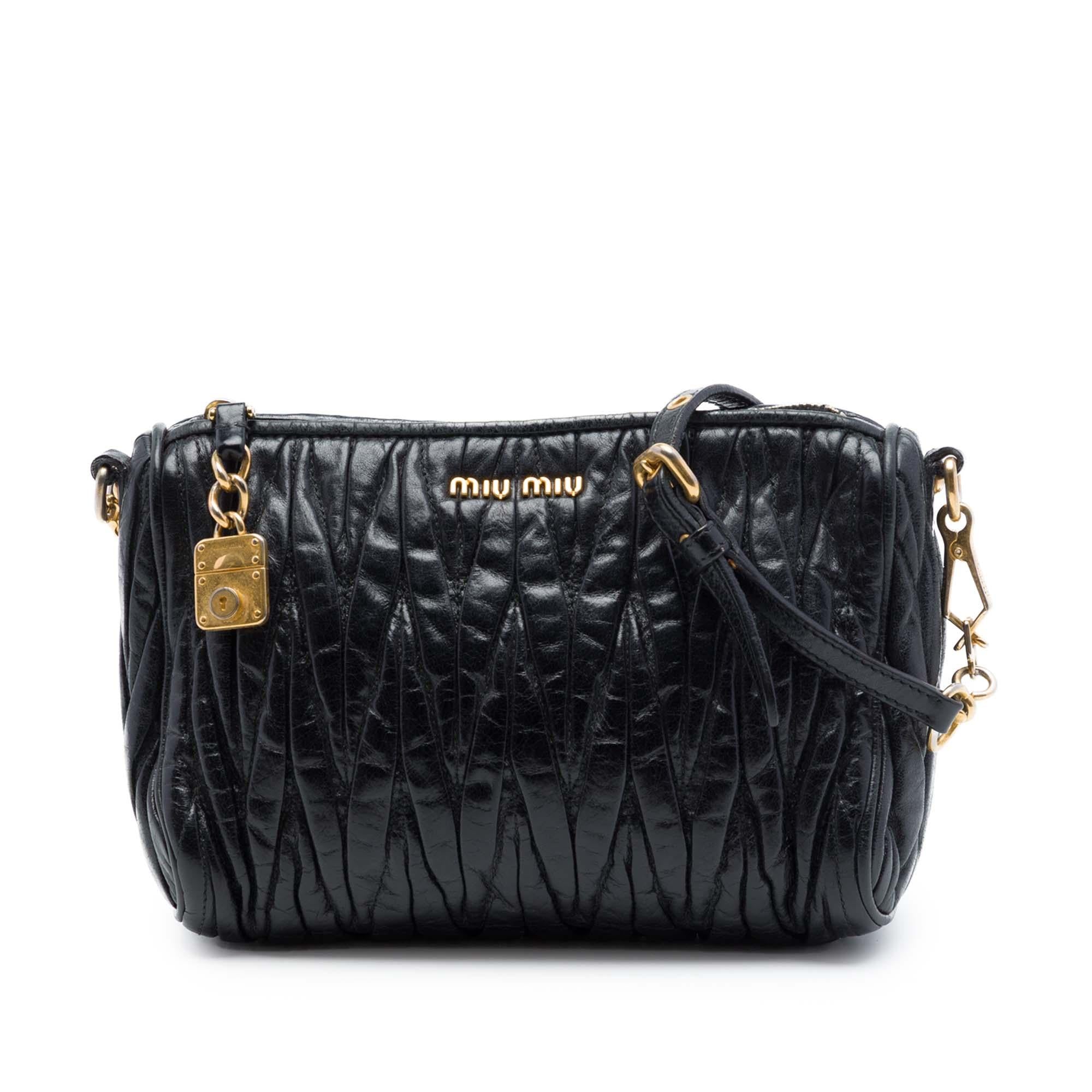 Miu Miu Matelasse Nappa Lux Charm Shoulder Bag