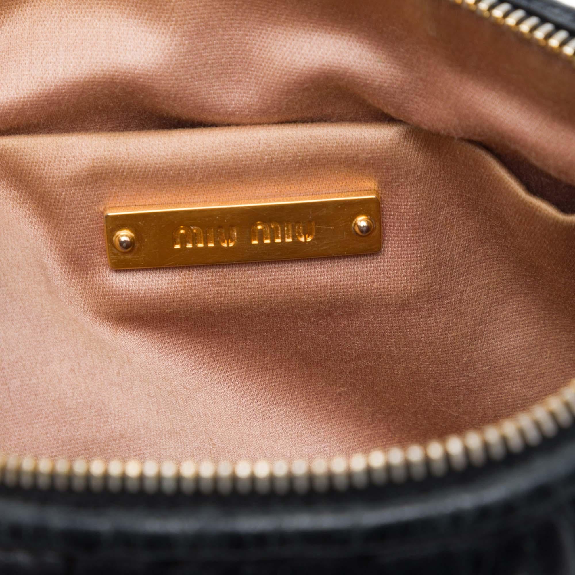 Miu Miu Matelasse Nappa Lux Charm Shoulder Bag