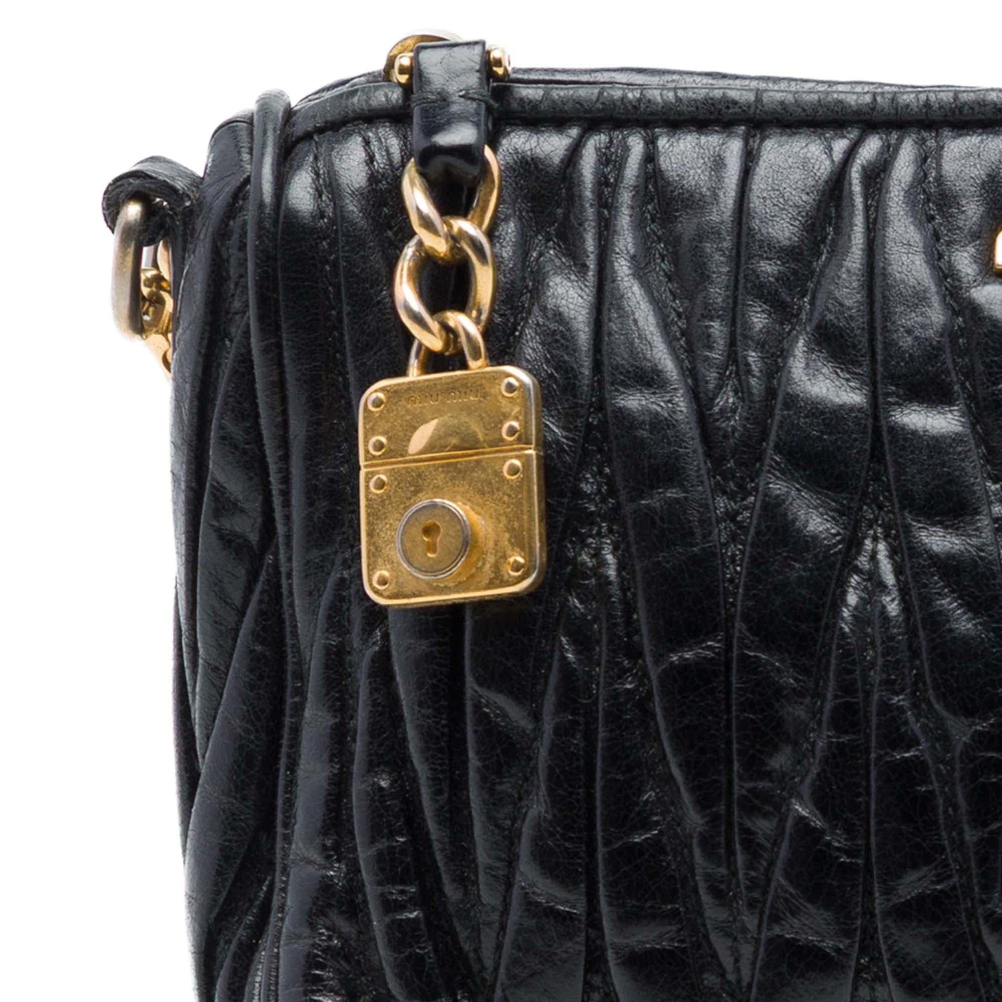Miu Miu Matelasse Nappa Lux Charm Shoulder Bag