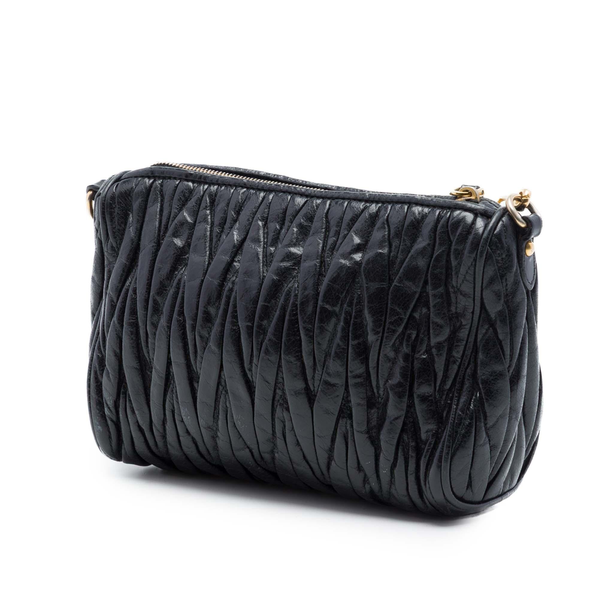 Miu Miu Matelasse Nappa Lux Charm Shoulder Bag