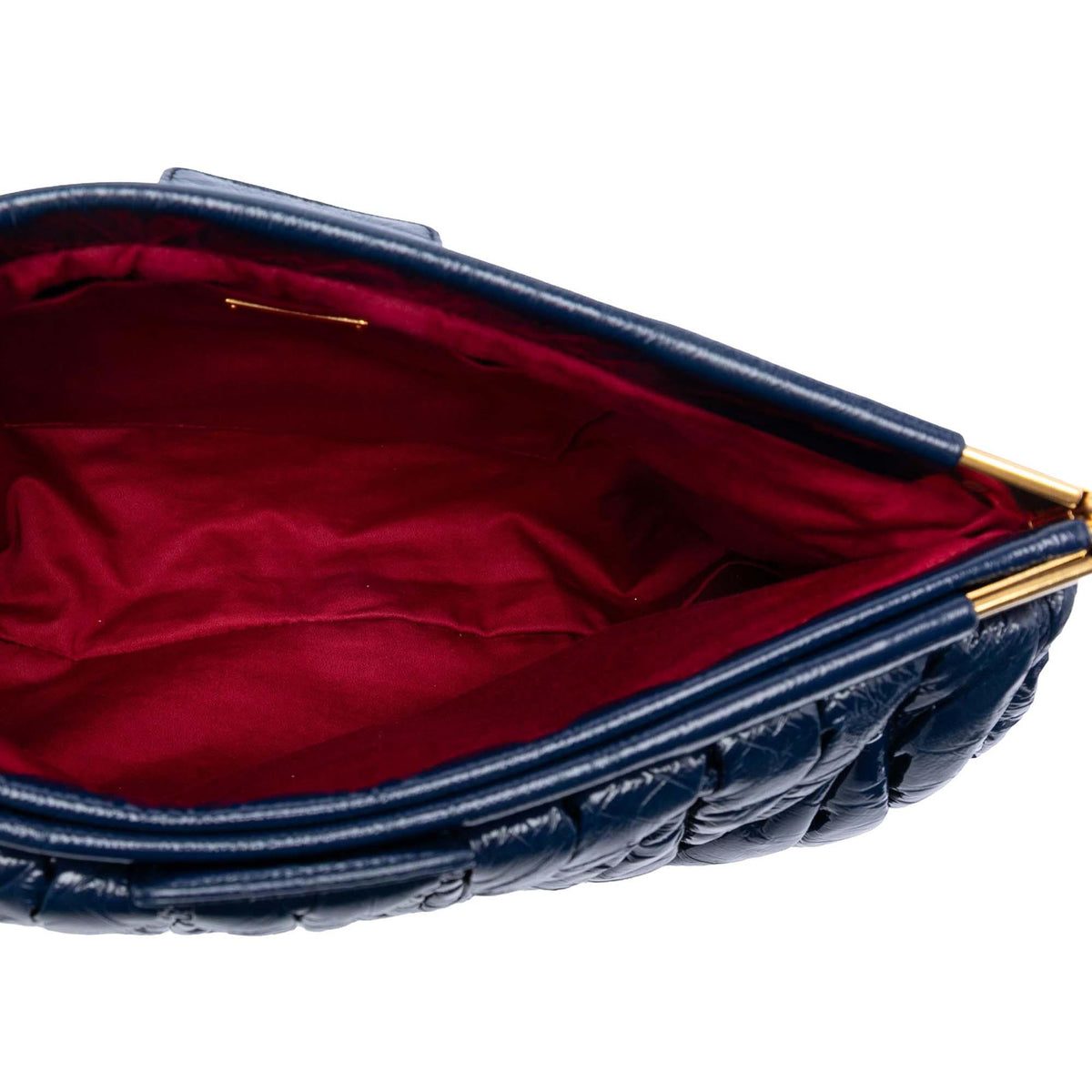 Miu Miu Matelasse Patent Frame Clutch