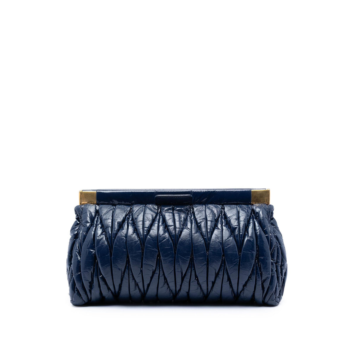 Miu Miu Matelasse Patent Frame Clutch