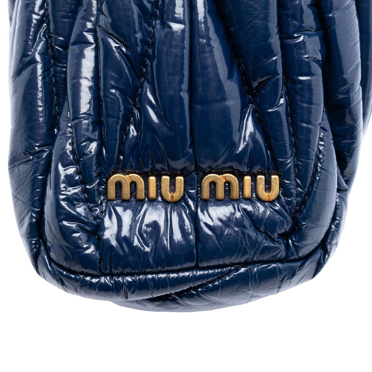 Miu Miu Matelasse Patent Frame Clutch