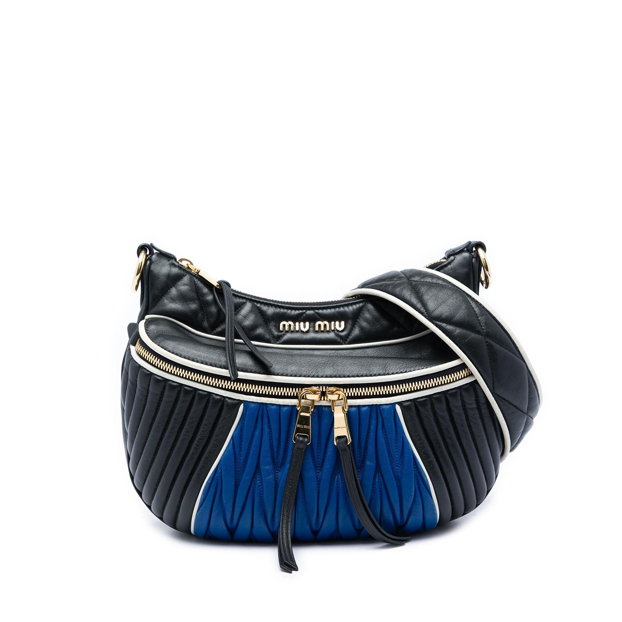 Miu Miu Matelasse Tricolor Nappa Rider Shoulder Bag
