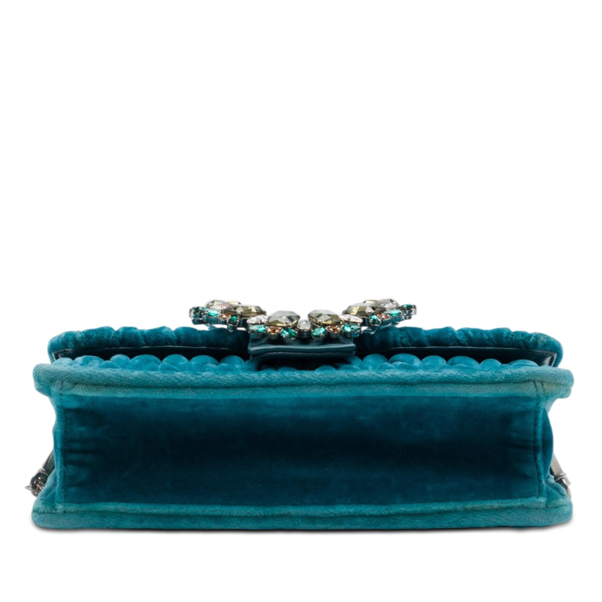 Miu Miu Matelasse Velvet Crystal Embellished Crossbody