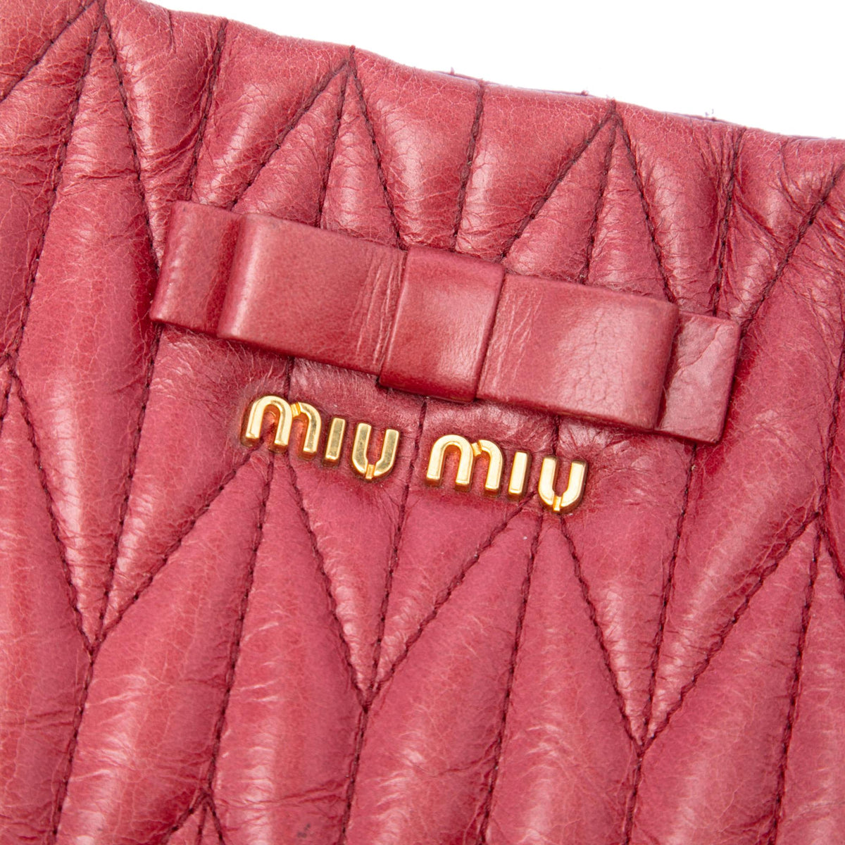 Miu Miu Medium Matelasse Vitello Shine Double Handle Tote