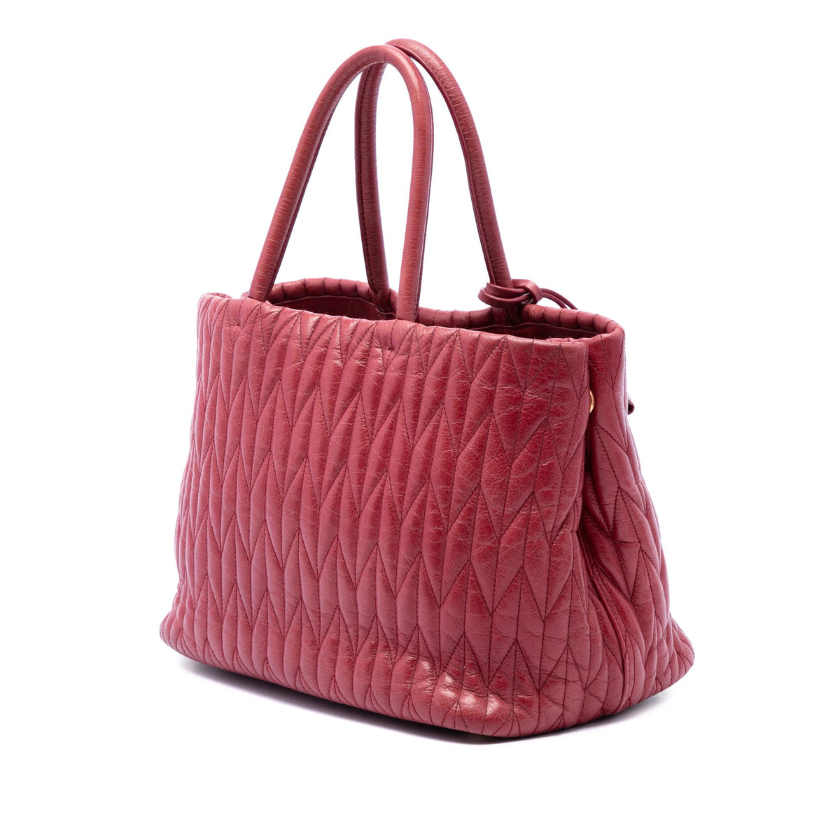 Miu Miu Medium Matelasse Vitello Shine Double Handle Tote