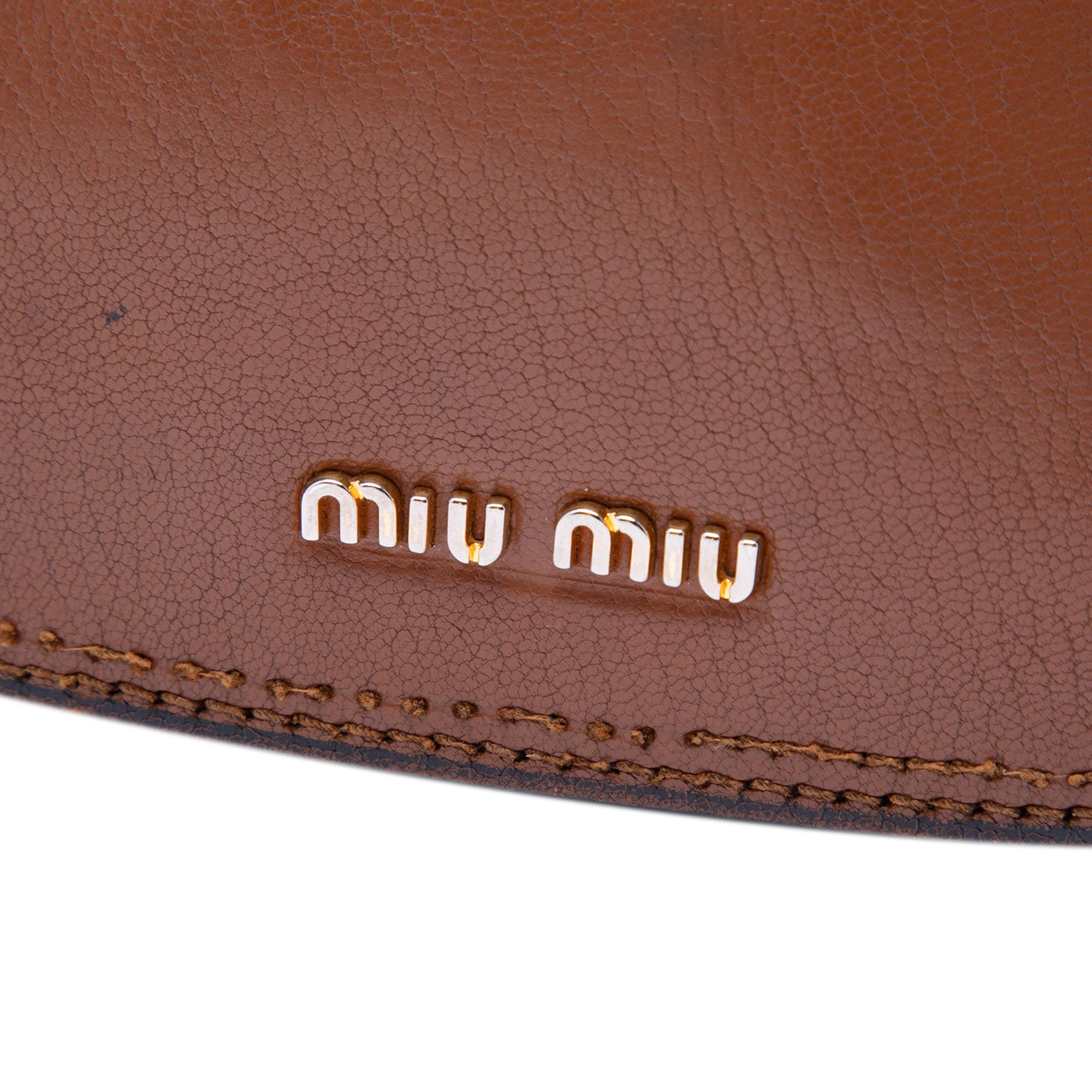 Miu Miu Mini Goatskin Madras Dahlia Satchel
