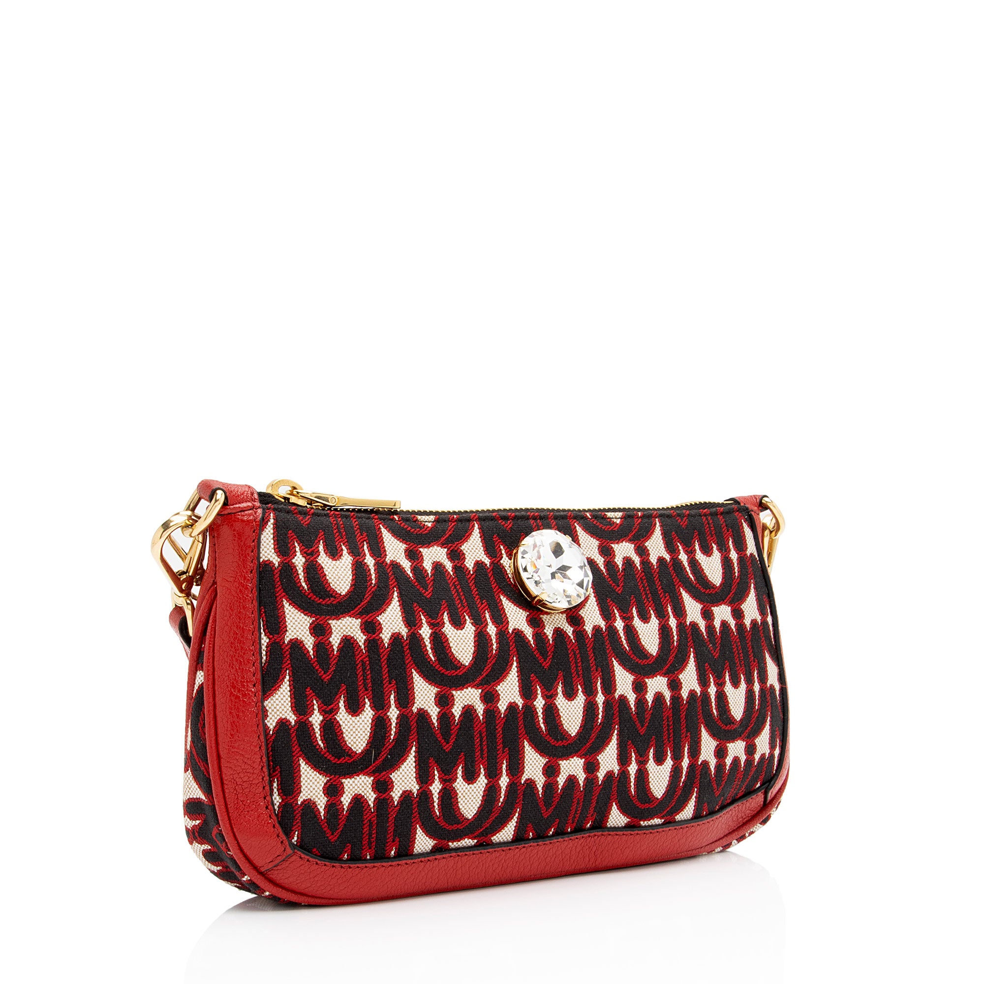 Miu Miu Monogram Jacquard Madras Crossbody Bag (SHF-Z3G2Rc)