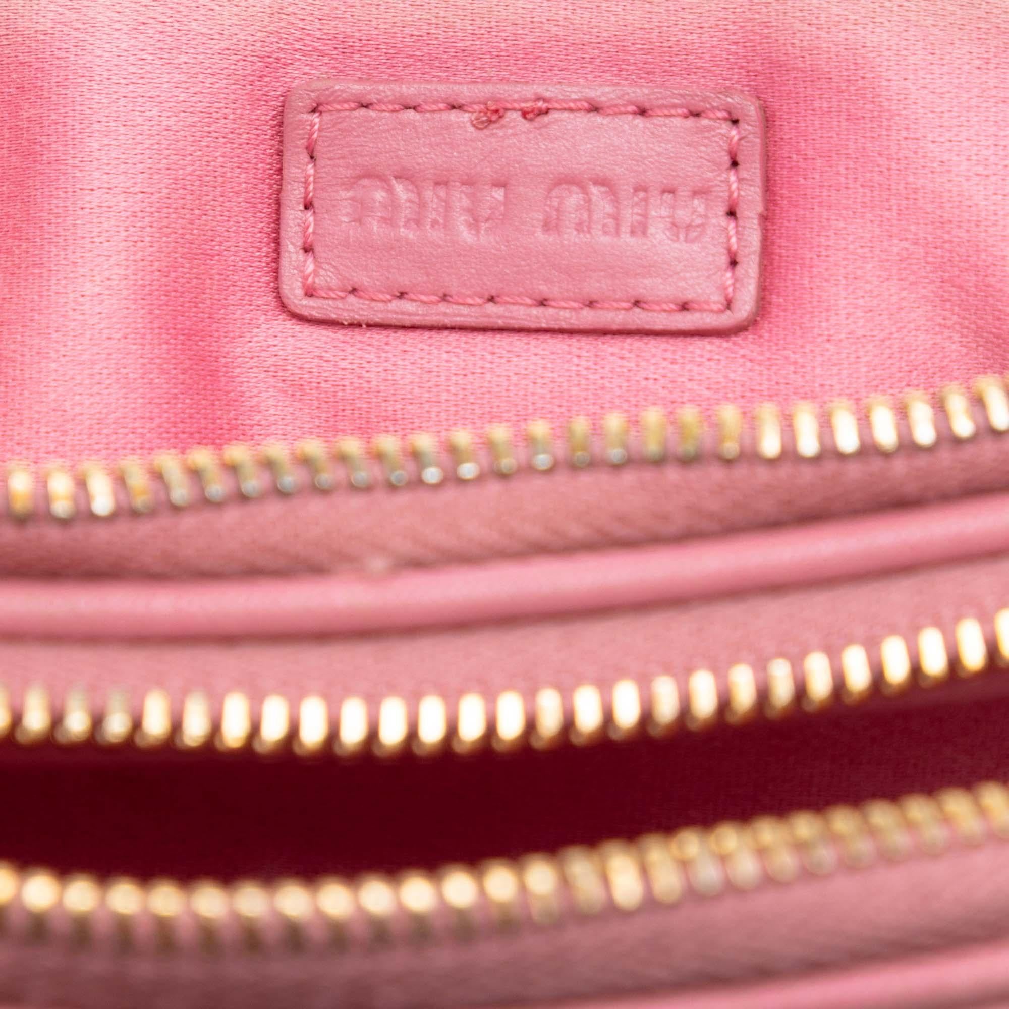 Miu Miu Nappa Matelasse Double Zip Handbag