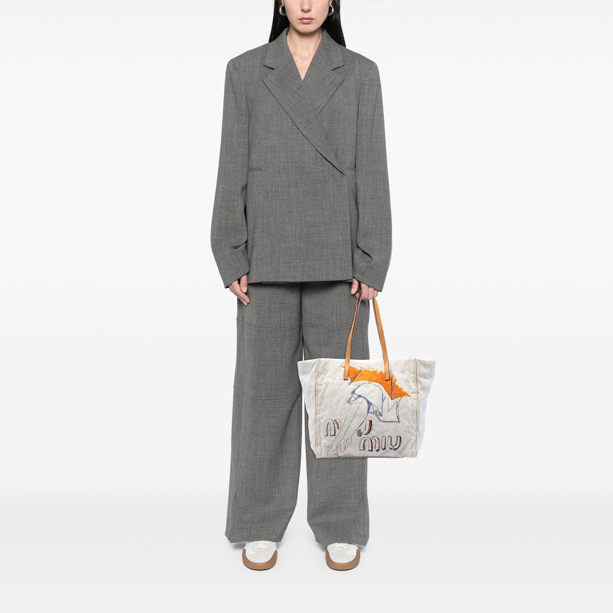 Miu Miu Printed Canvas Tote