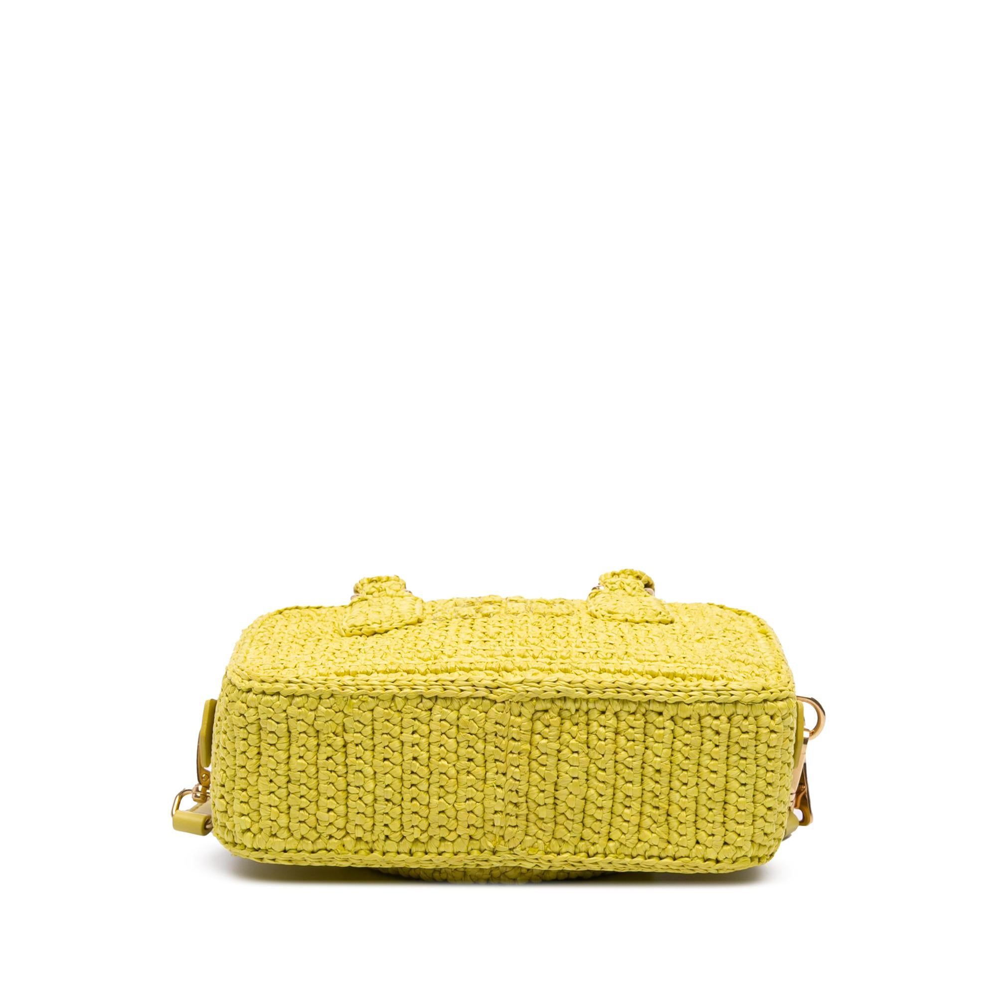 Miu Miu Raffia Crochet Arcadie Top Handle Bag