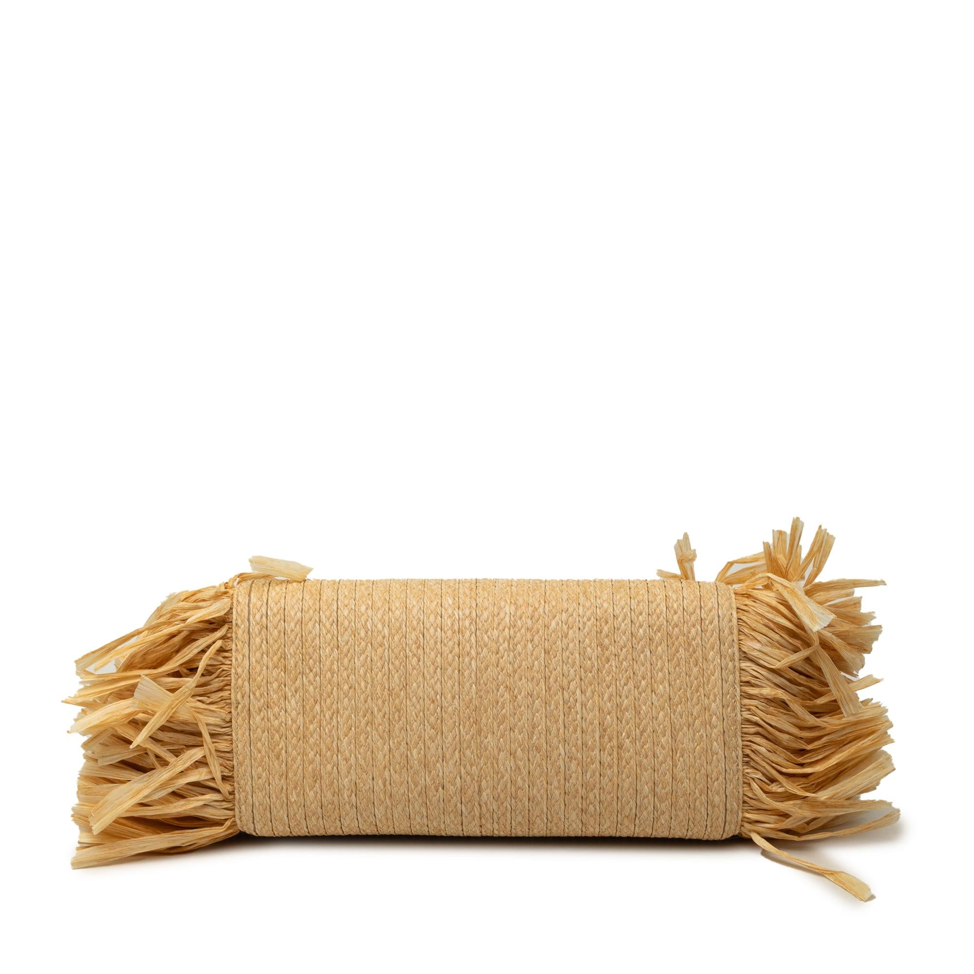 Miu Miu Raffia Straw Fringe Satchel