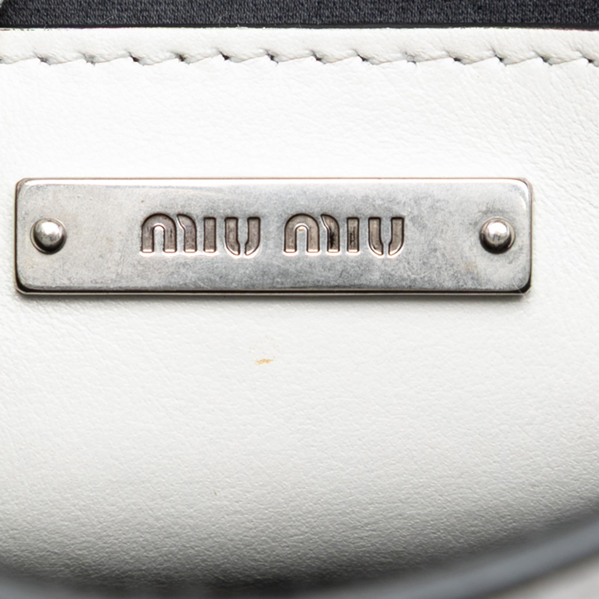 Miu Miu Smooth Leather Star Crystal Embellished Crossbody